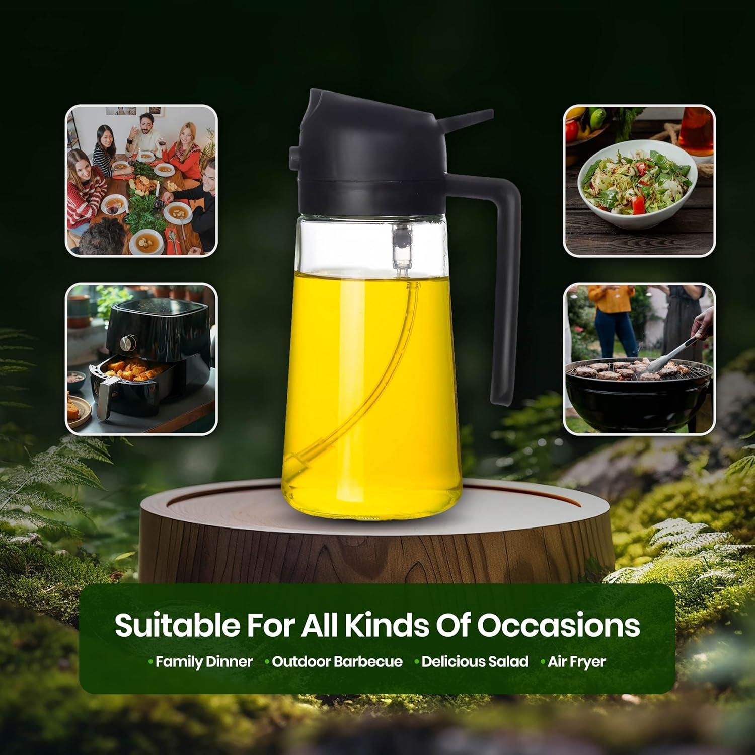 Botella dispensadora de aceite 16oz Genérico vidrio negro