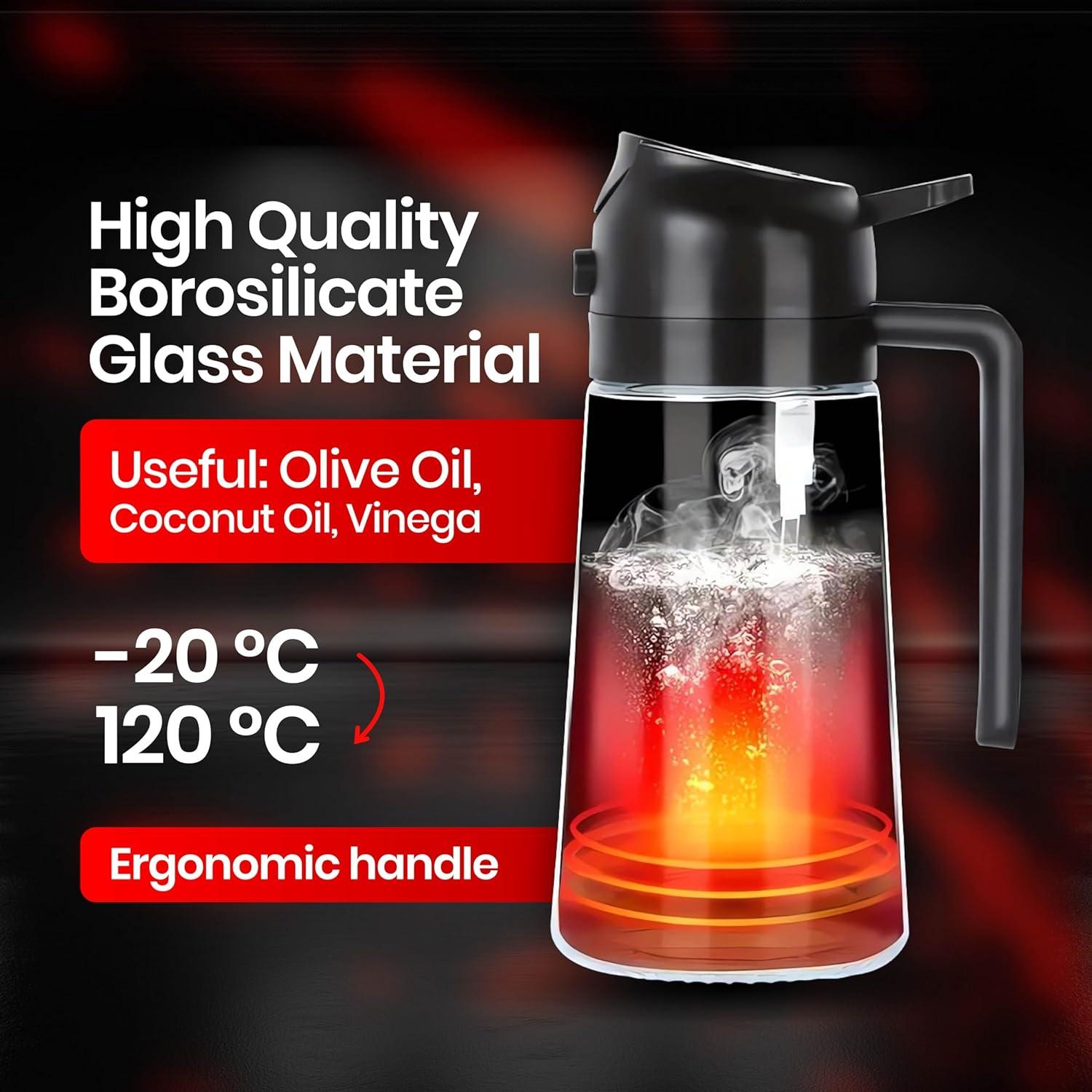 Botella dispensadora de aceite 16oz Genérico vidrio negro