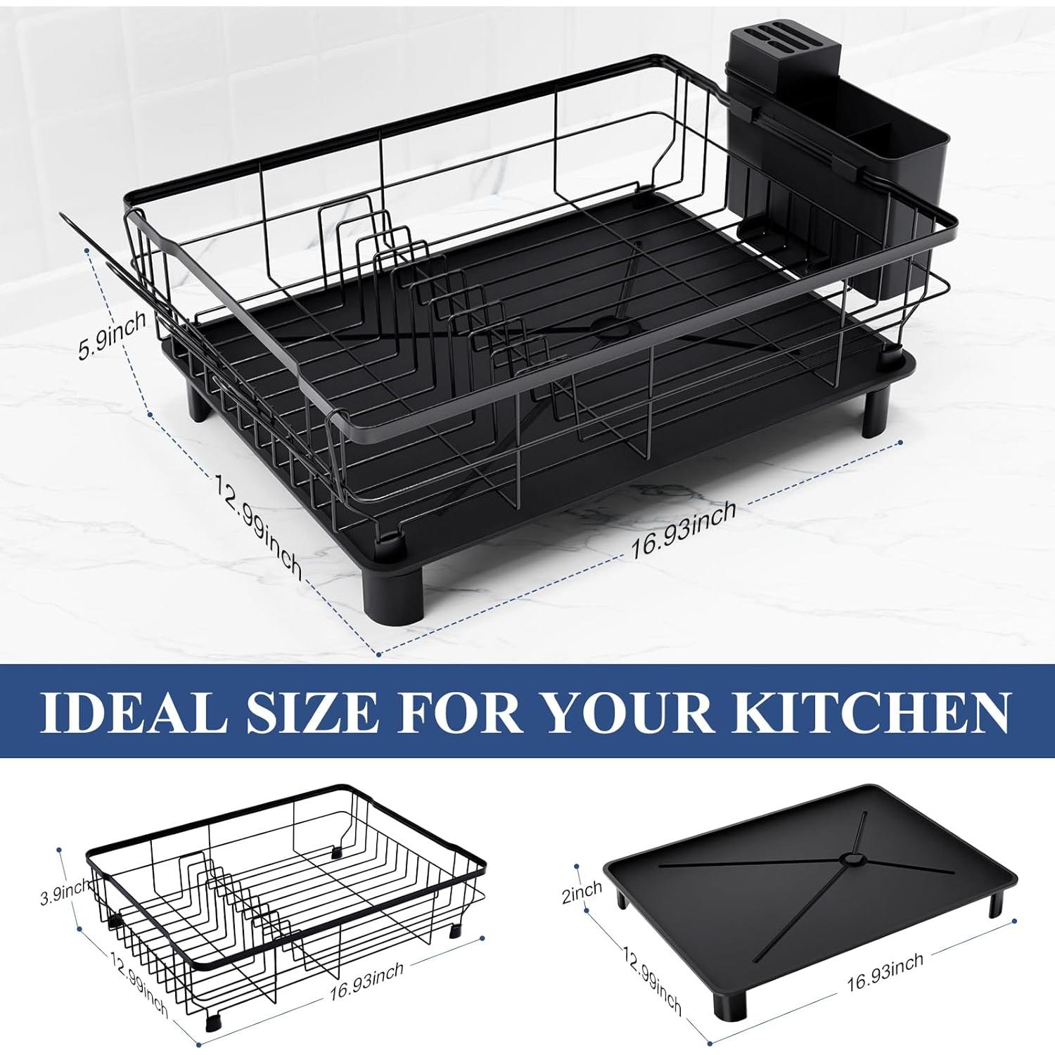 Estante para Secar Platos Homaxy Negro 42.93x32.99 cm Multifuncional