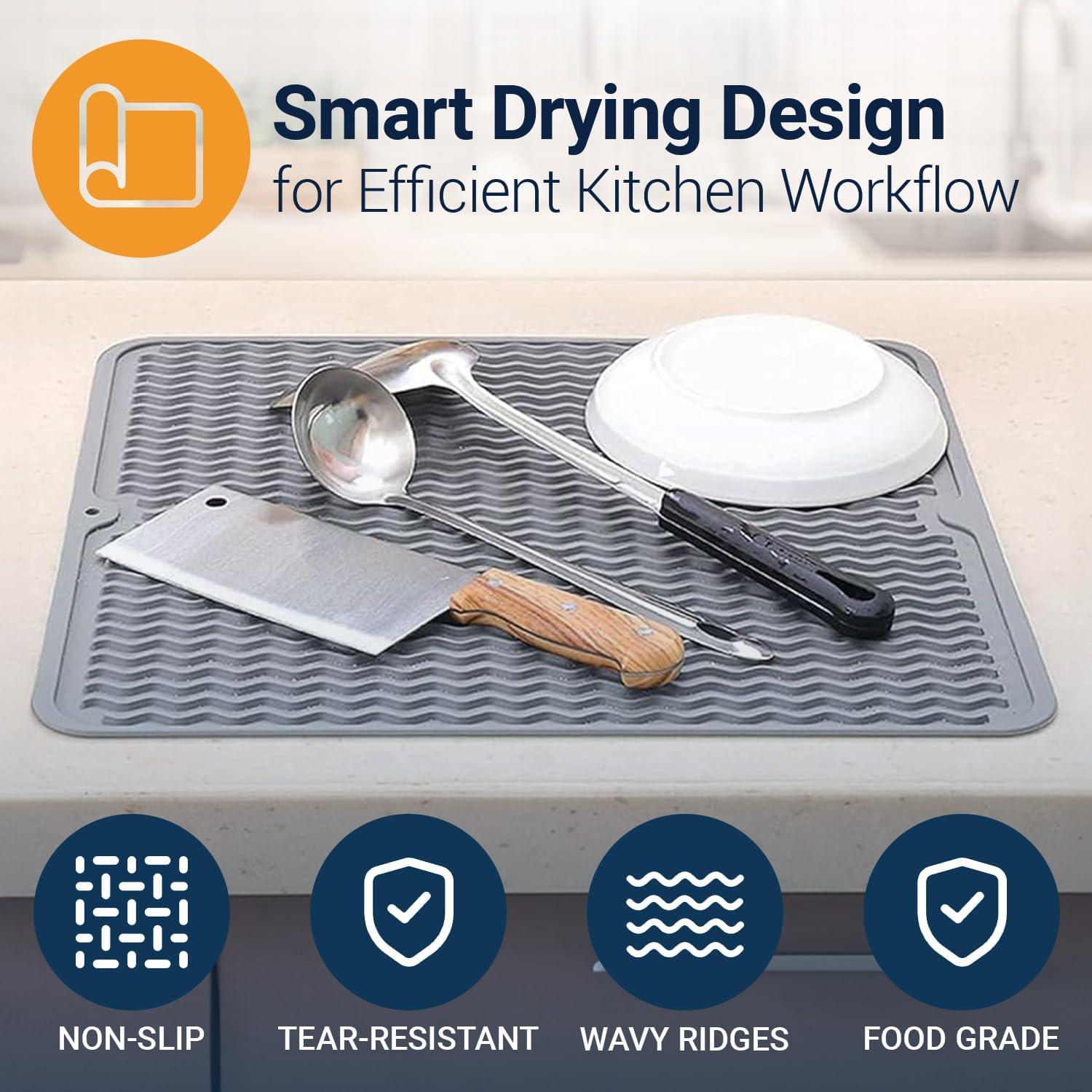 Alfombrilla de Secado de Platos Silicona Linda's Essentials 40.6x30.5cm