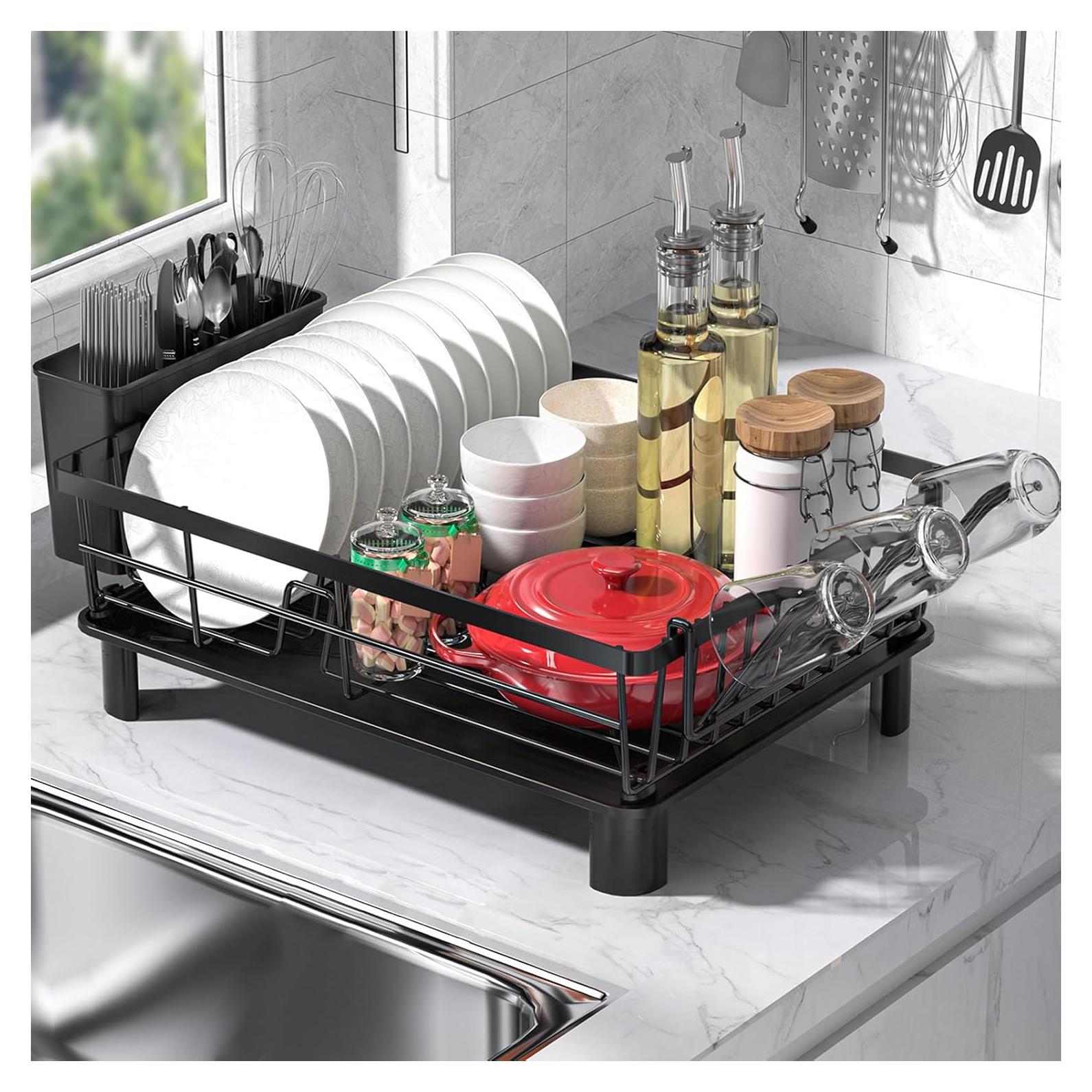 Escurridor de Platos FRASTWD Acero Inoxidable Negro 39x28x14 cm