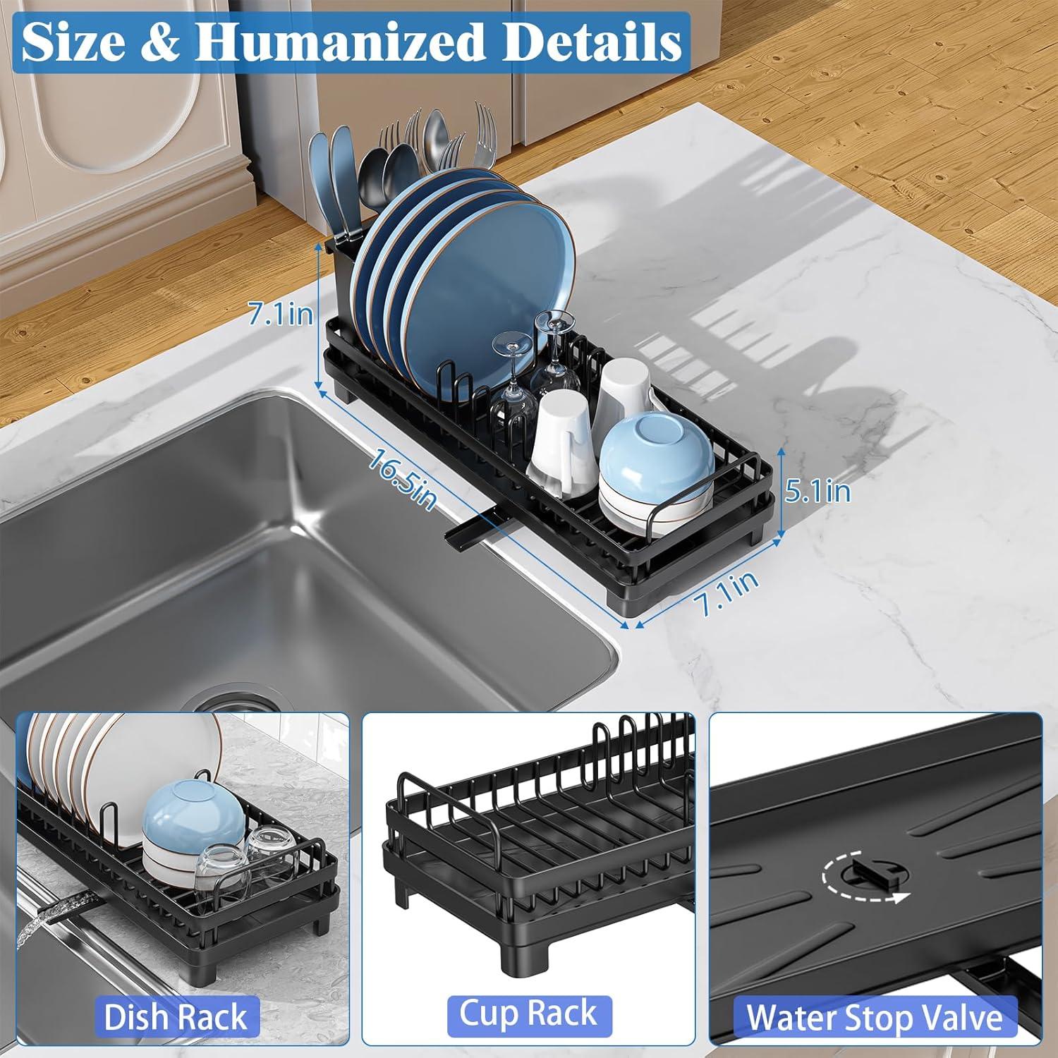 Escurridor de Platos Compacto CHLORYARD con Bandeja Drenaje