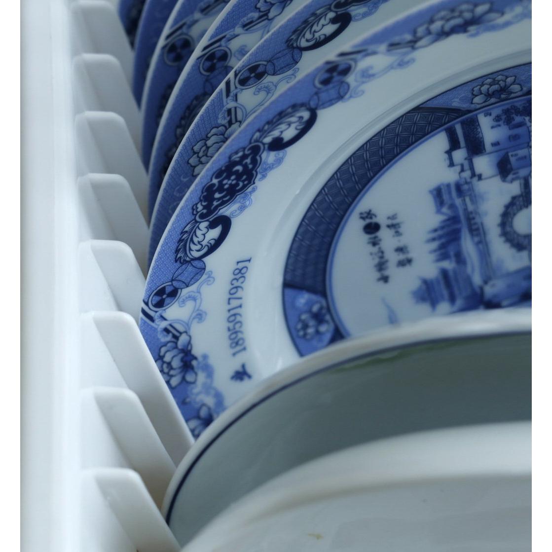 Escurridor de Platos Grande Basicwise Blanco con Bandeja Drenaje