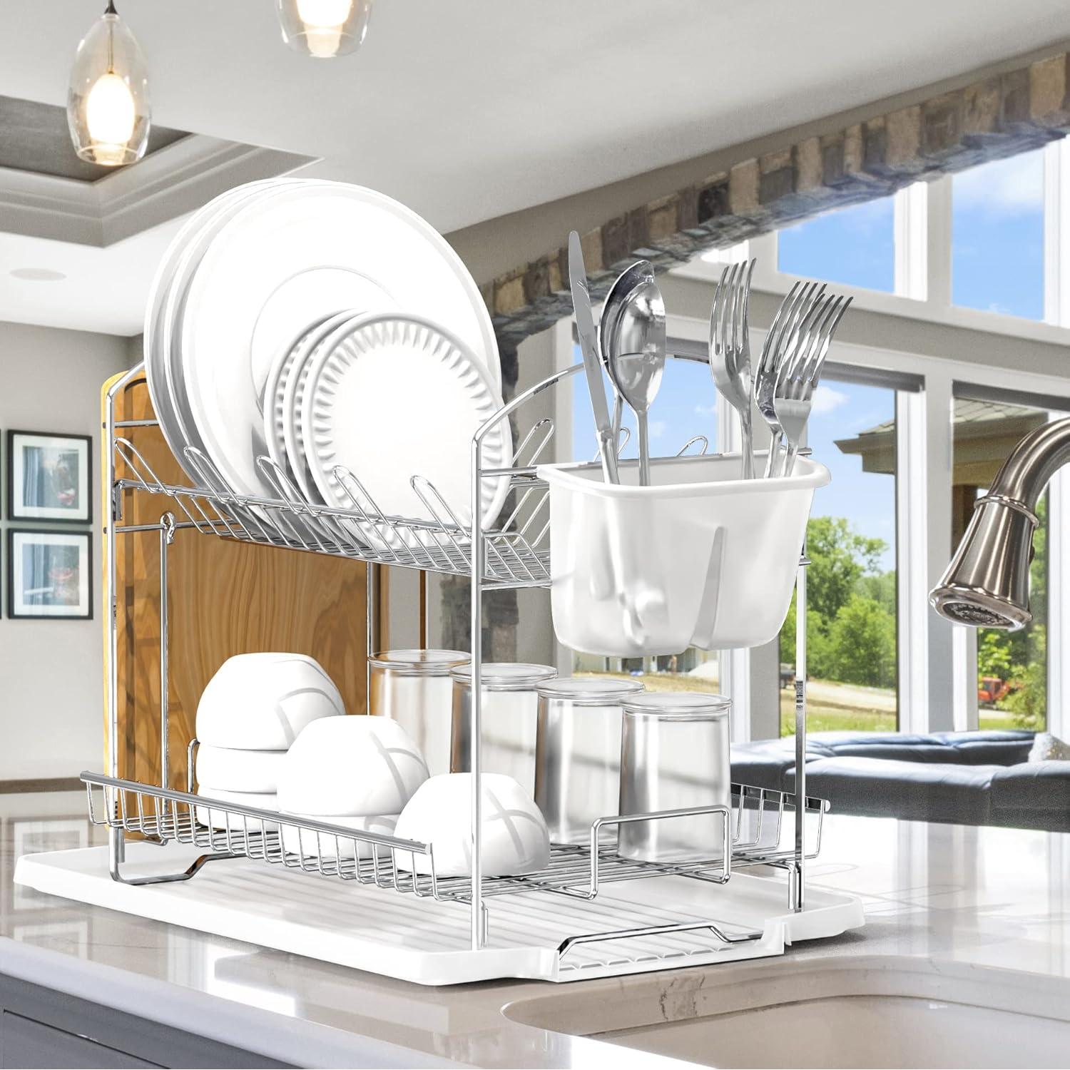 Soporte para Platos de Acero Inoxidable SIMPLE HOUSEWARE 2 Niveles