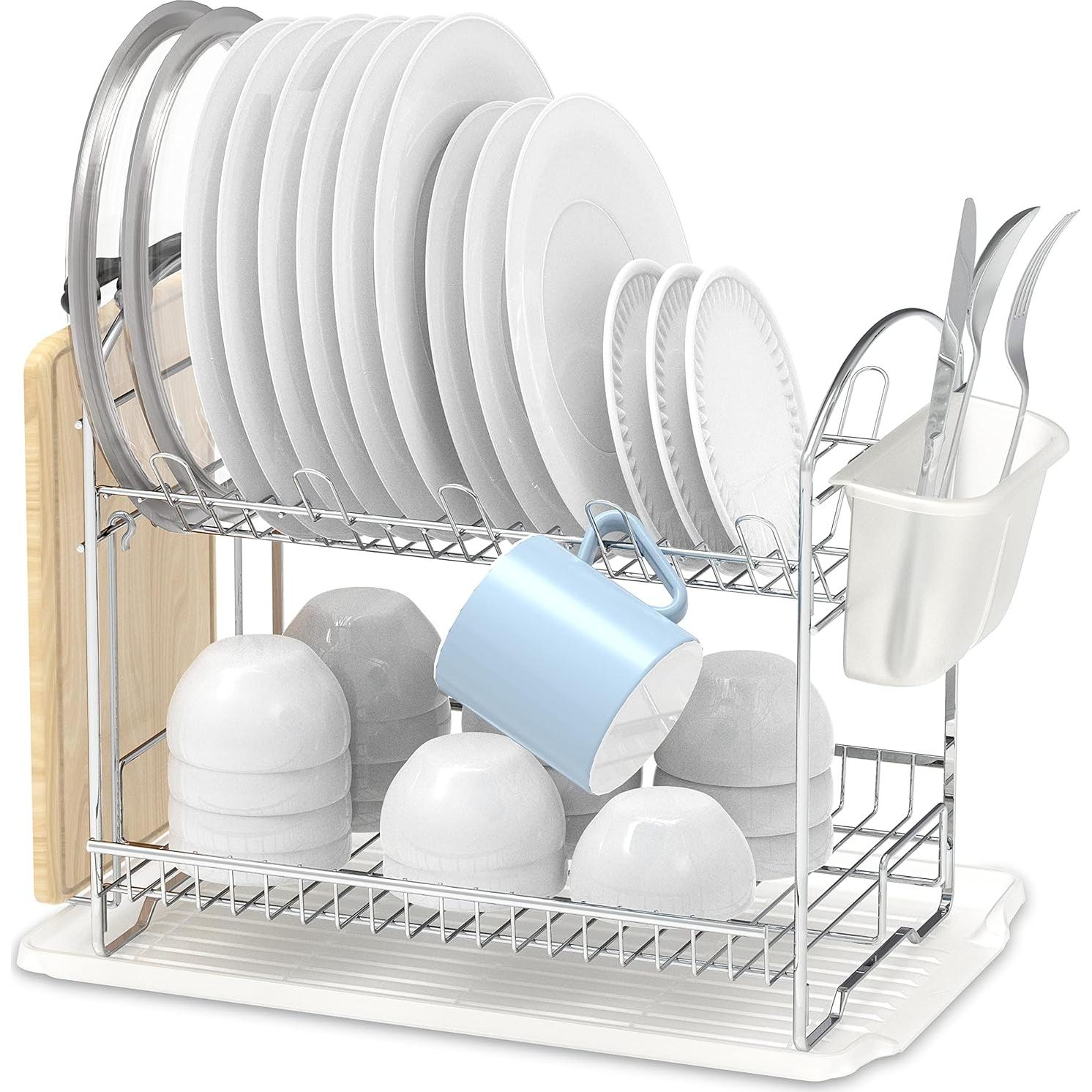 Soporte para Platos de Acero Inoxidable SIMPLE HOUSEWARE 2 Niveles