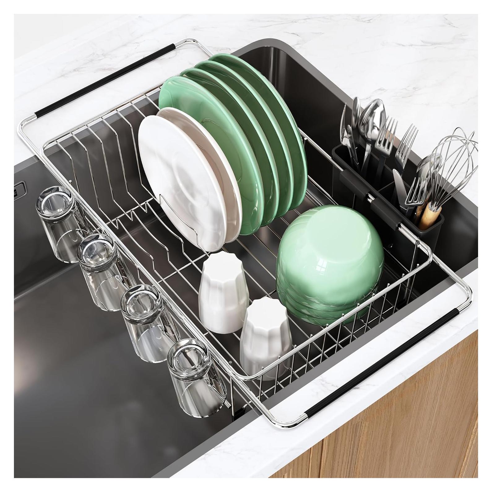 Escurridor de Platos MAJALiS de Acero Inoxidable Expandible