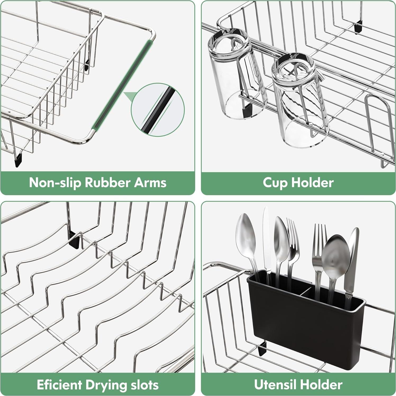 Escurridor de Platos MAJALiS de Acero Inoxidable Expandible