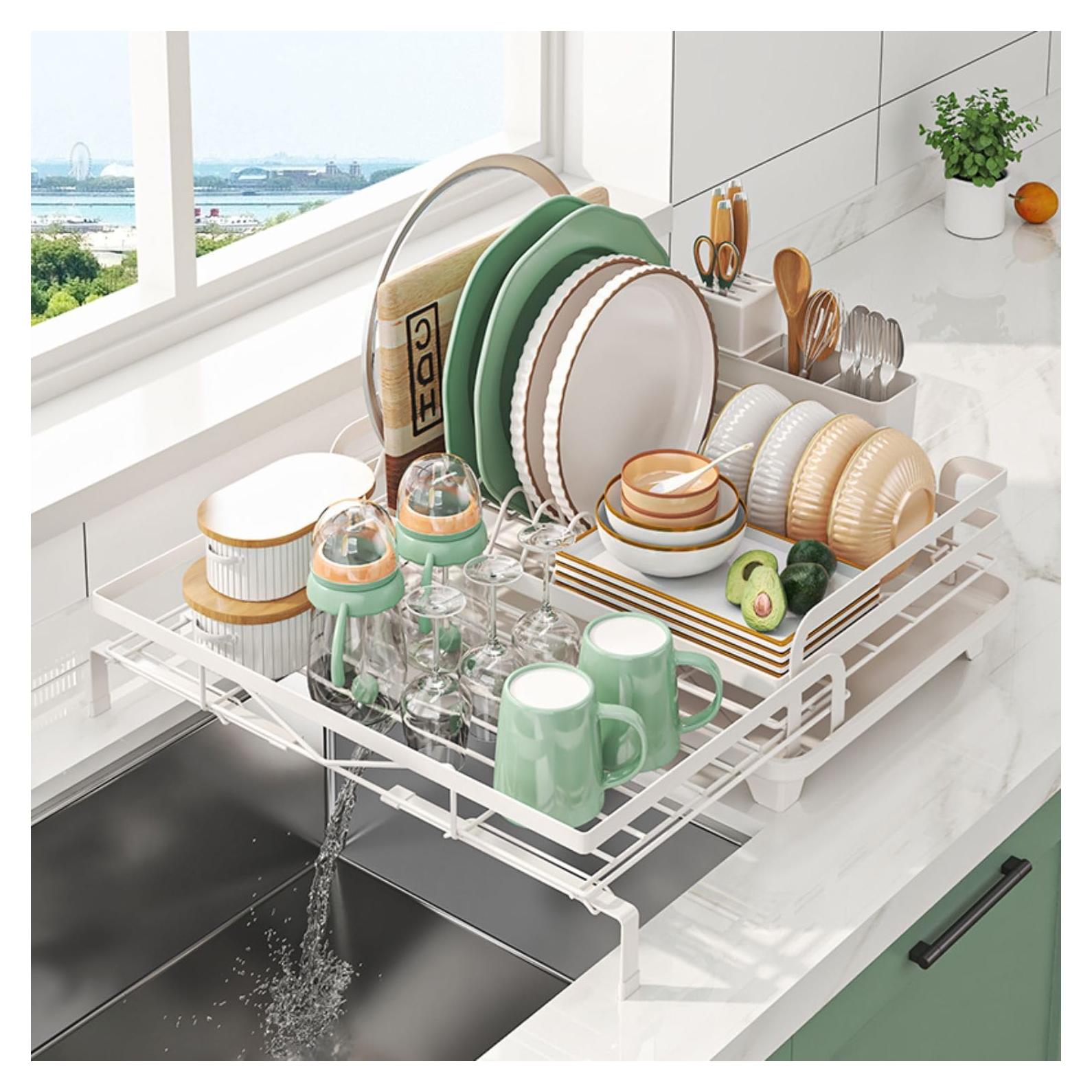 Escurridor de Platos Expandible DREMAK con Soporte para Utensilios