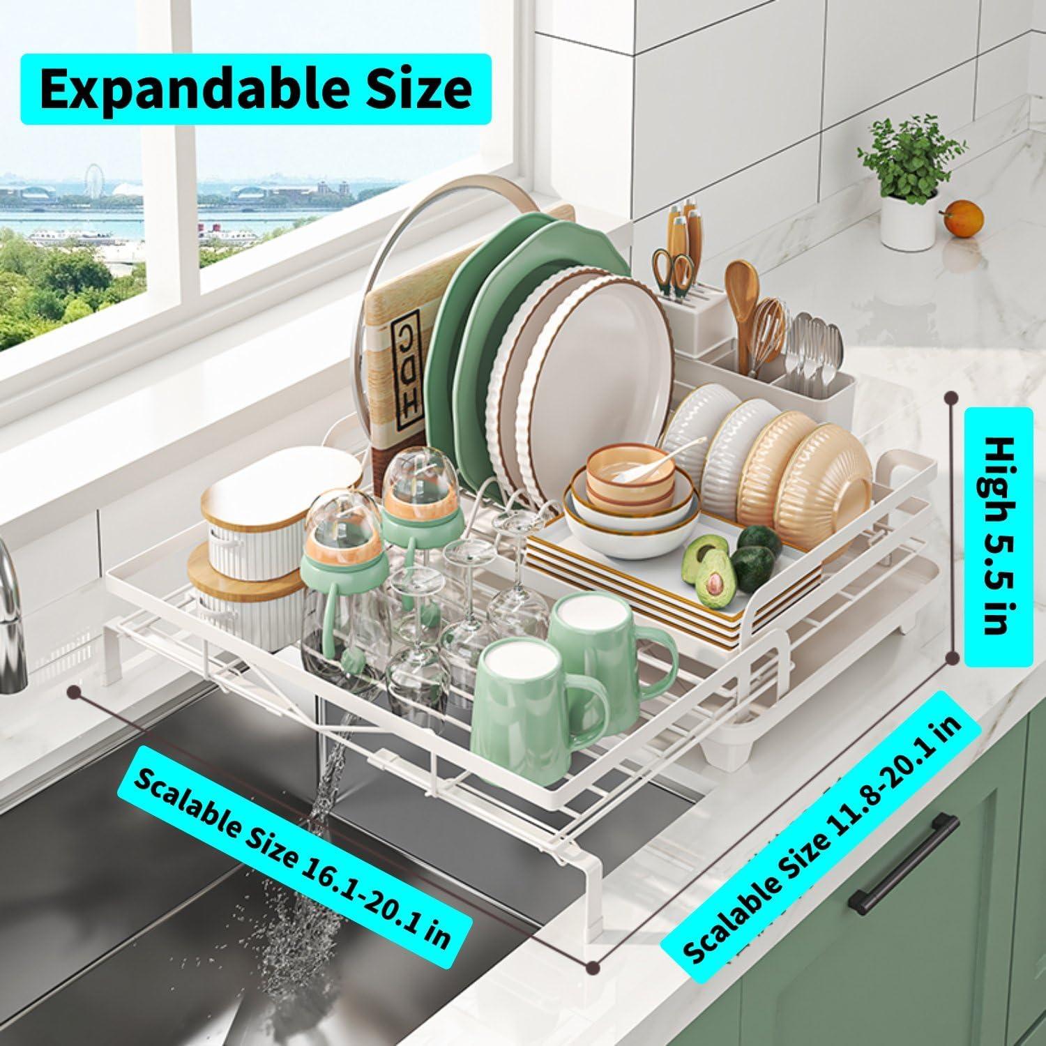 Escurridor de Platos Expandible DREMAK con Soporte para Utensilios