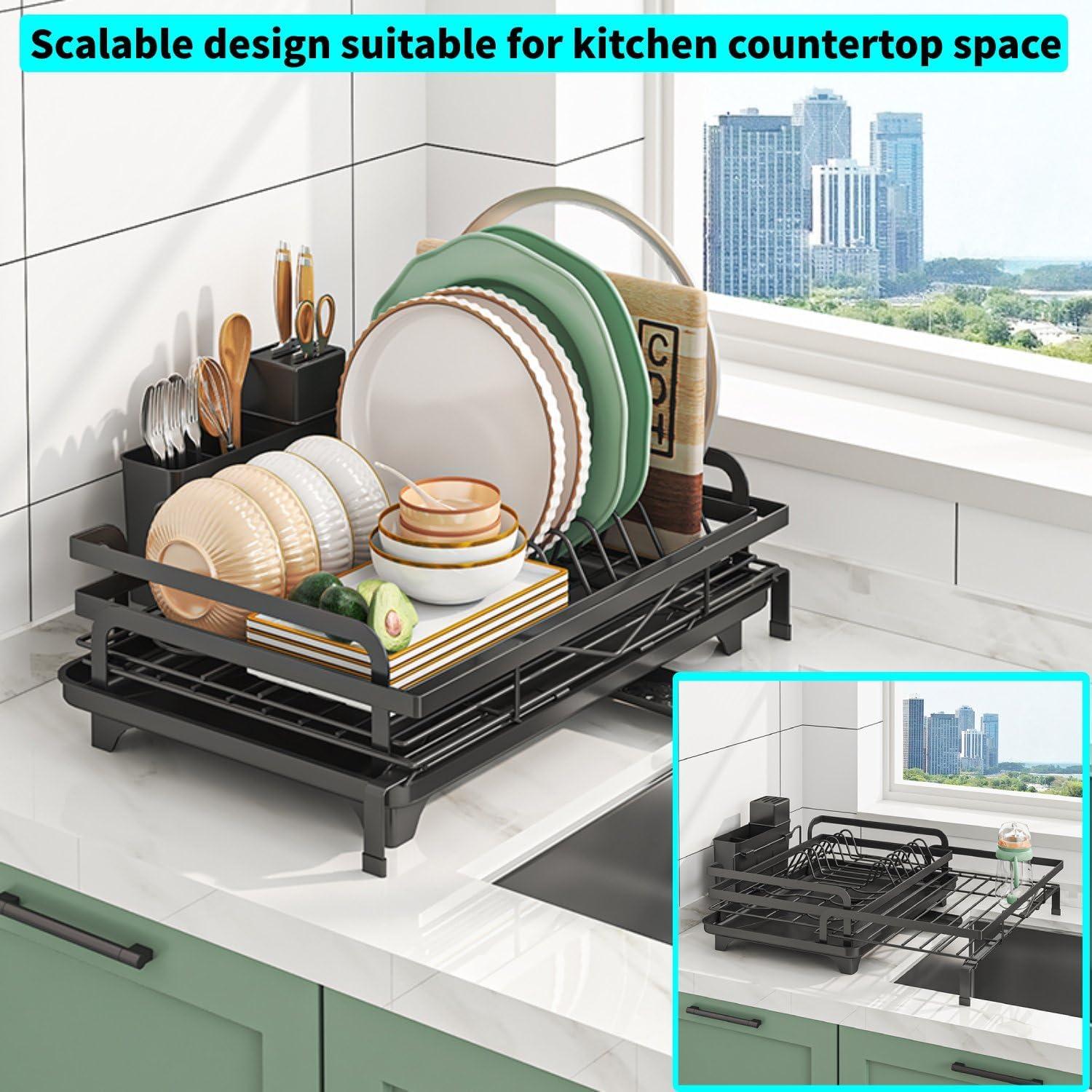 Escurridor de Platos Expandible DREMAK con Soporte para Utensilios