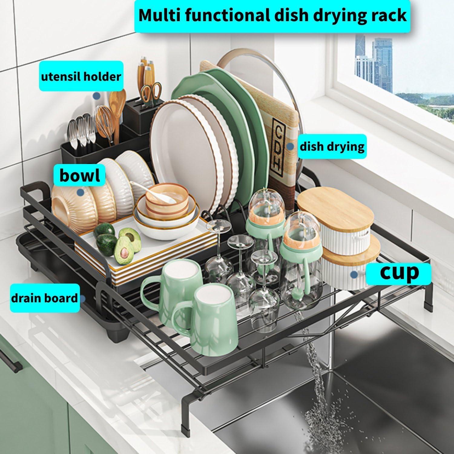 Escurridor de Platos Expandible DREMAK con Soporte para Utensilios