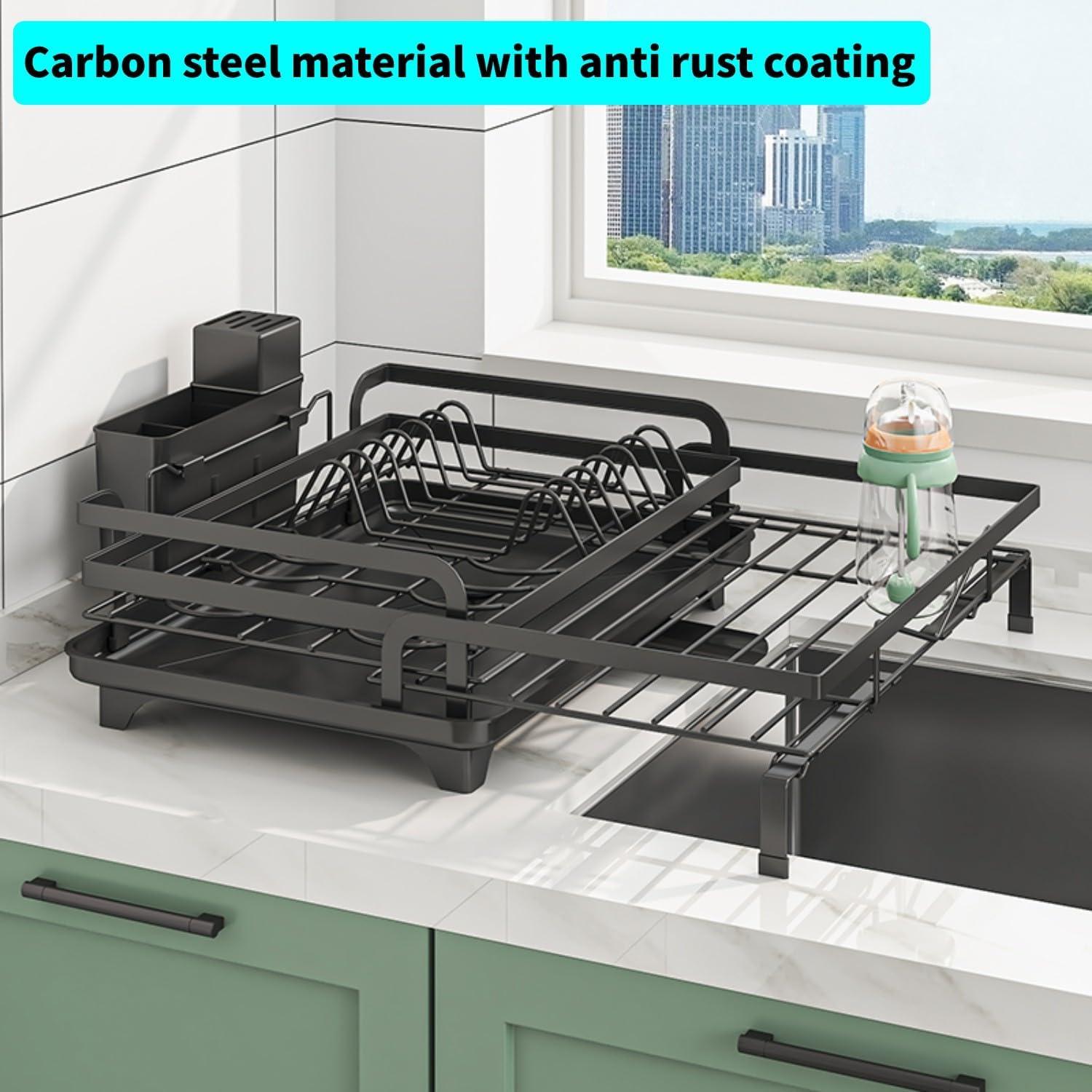 Escurridor de Platos Expandible DREMAK con Soporte para Utensilios