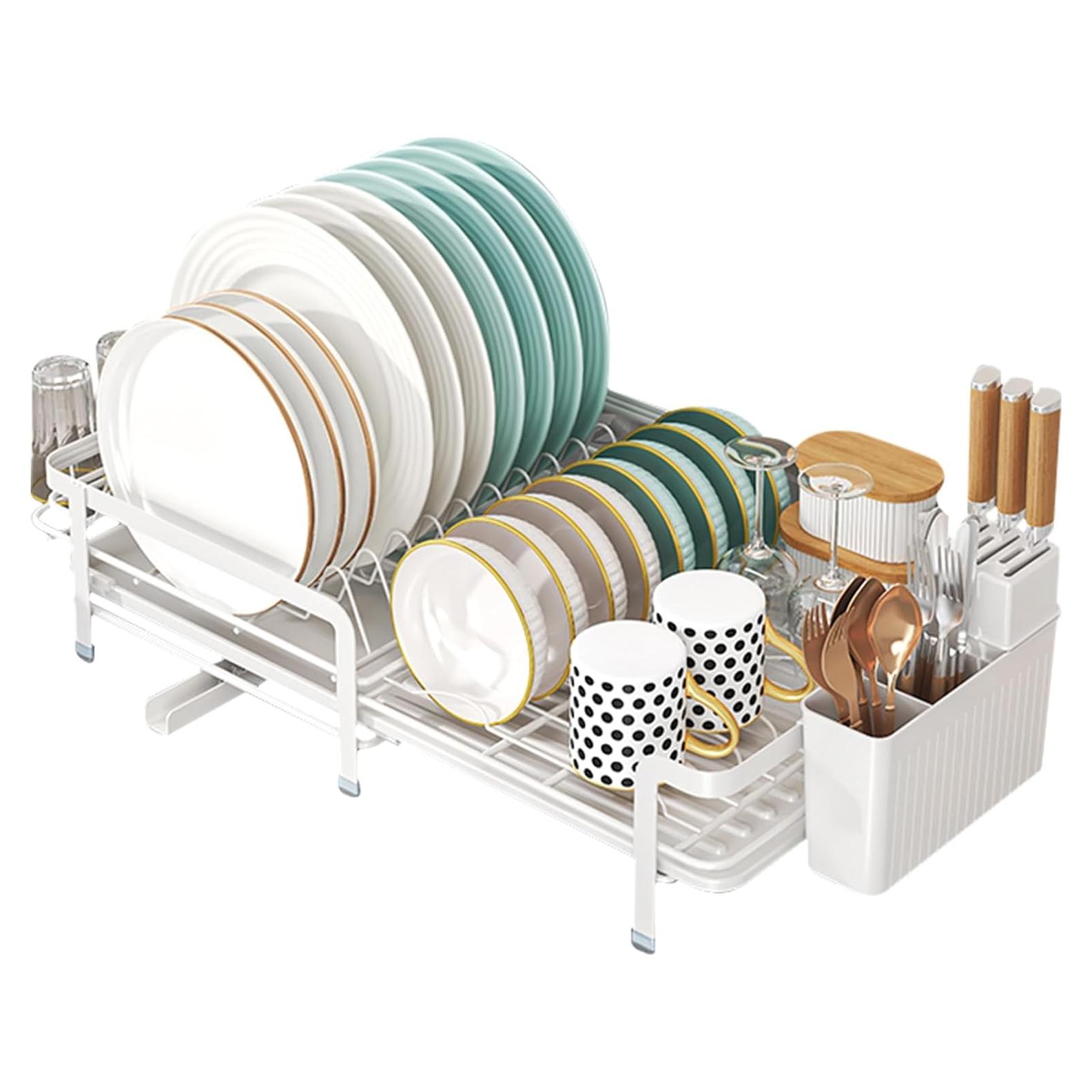 Escurridor de Platos Expandible SOVGIZF Blanco Acero Inoxidable