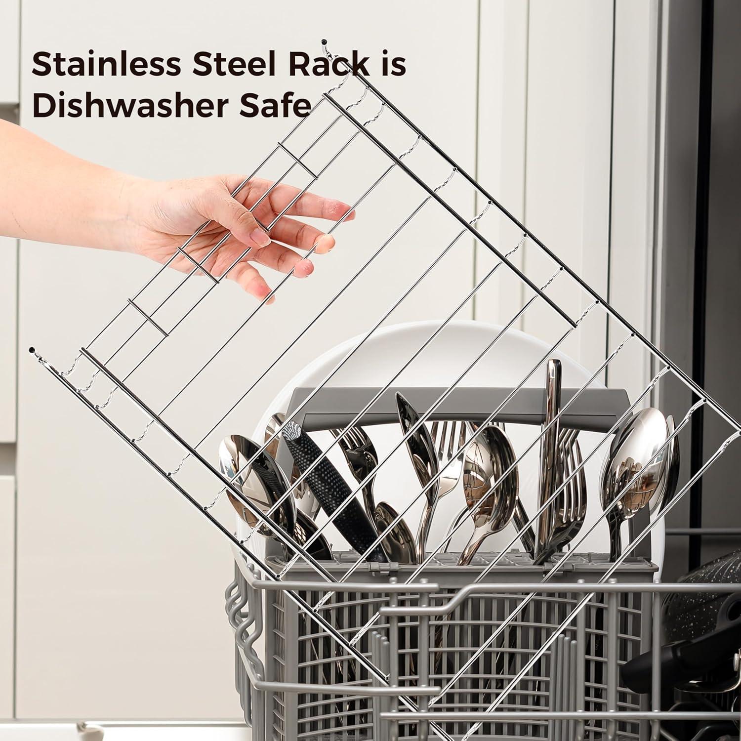 Alfombrilla de Secado de Platos Wealone con Estante Acero Inoxidable