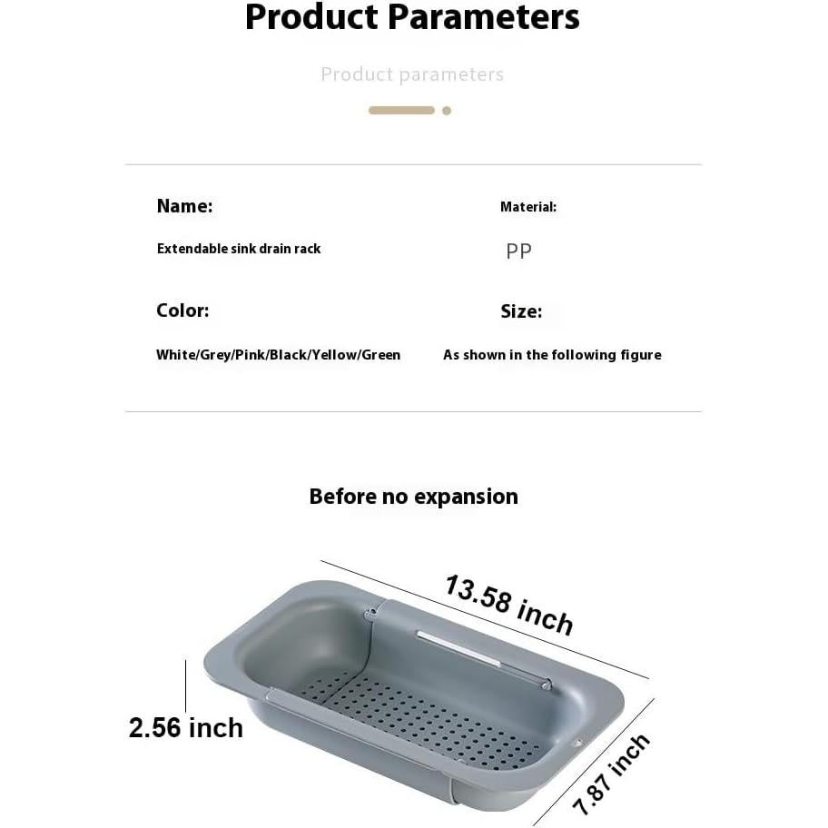 Colador de Fregadero Extensible Genérico 34.5x20 cm Gris