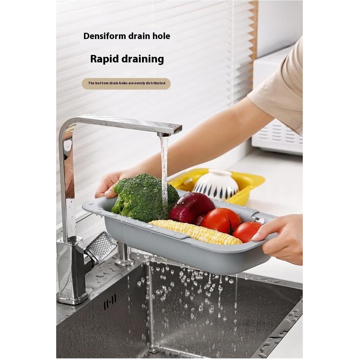 Colador de Fregadero Extensible Genérico 34.5x20 cm Gris