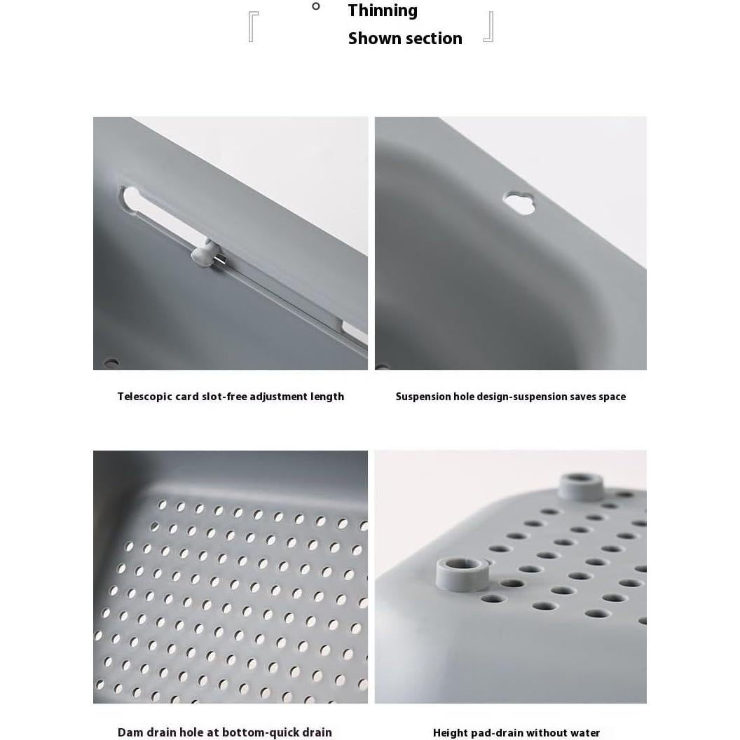 Colador de Fregadero Extensible Genérico 34.5x20 cm Gris