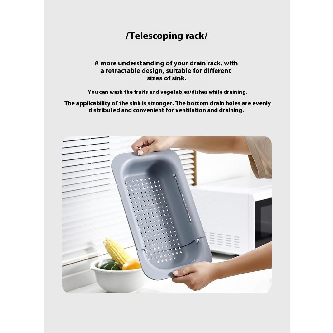 Colador de Fregadero Extensible Genérico 34.5x20 cm Gris