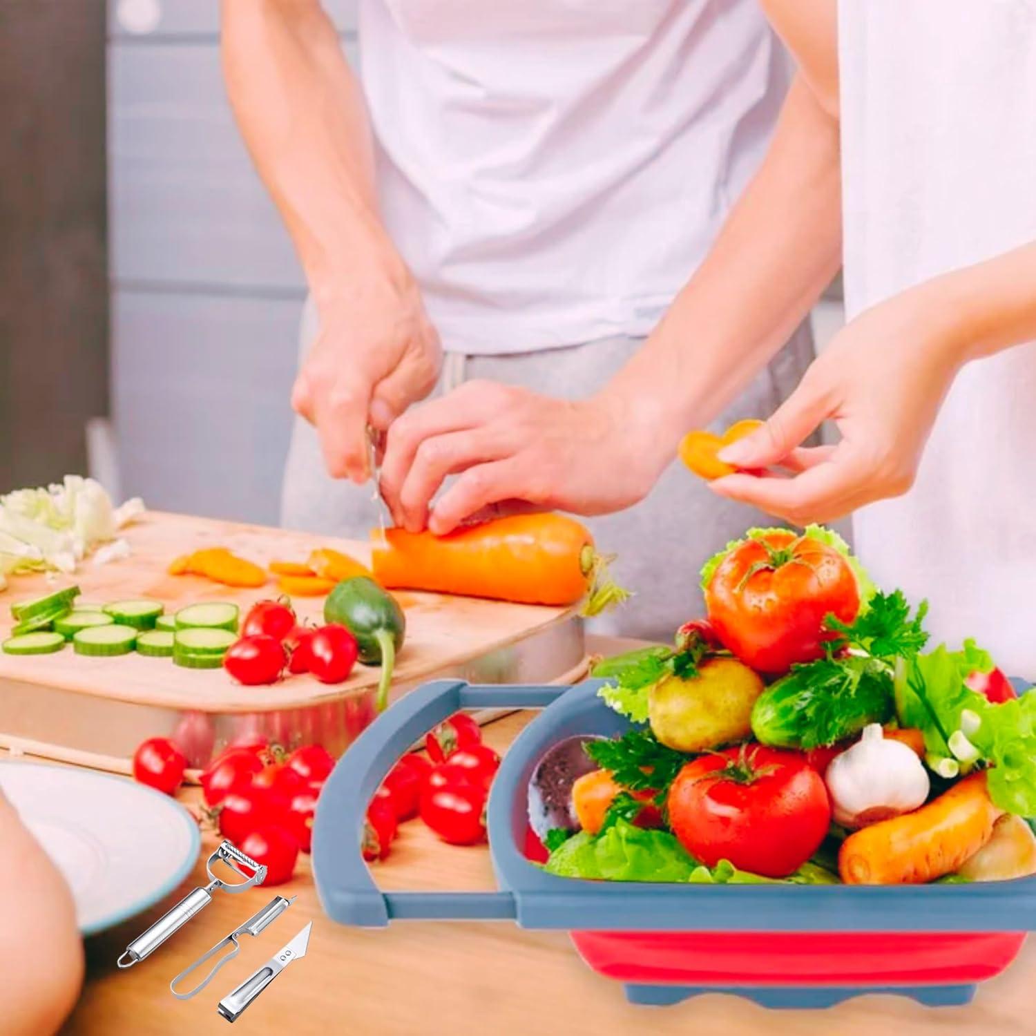 Colador Plegable de Silicona MAUCA 39x26.5cm con 3 Peladores