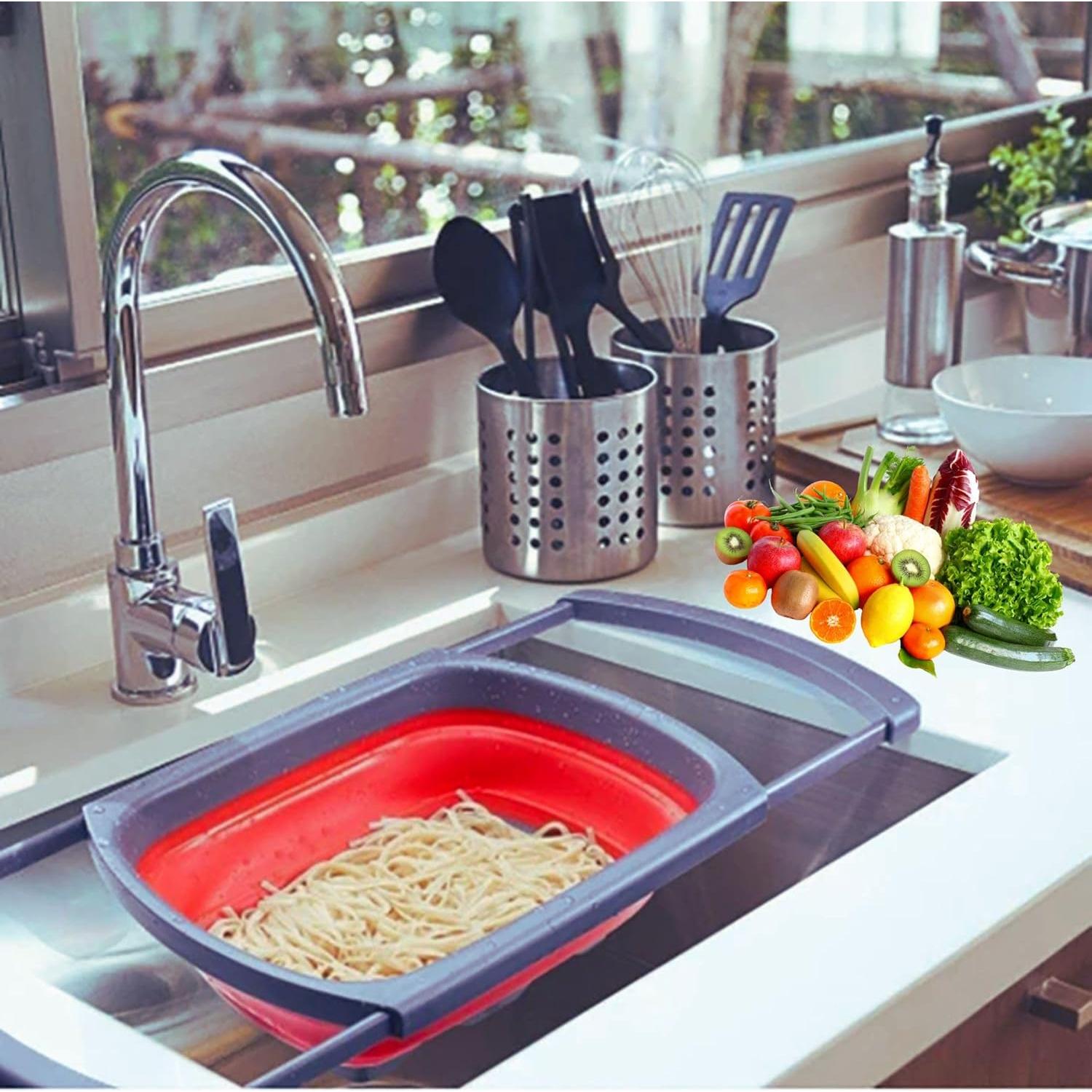 Colador Plegable de Silicona MAUCA 39x26.5cm con 3 Peladores