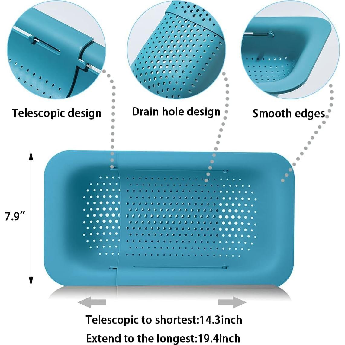 Colador de Fregadero Extensible Genérico Cian 34.5x20 cm