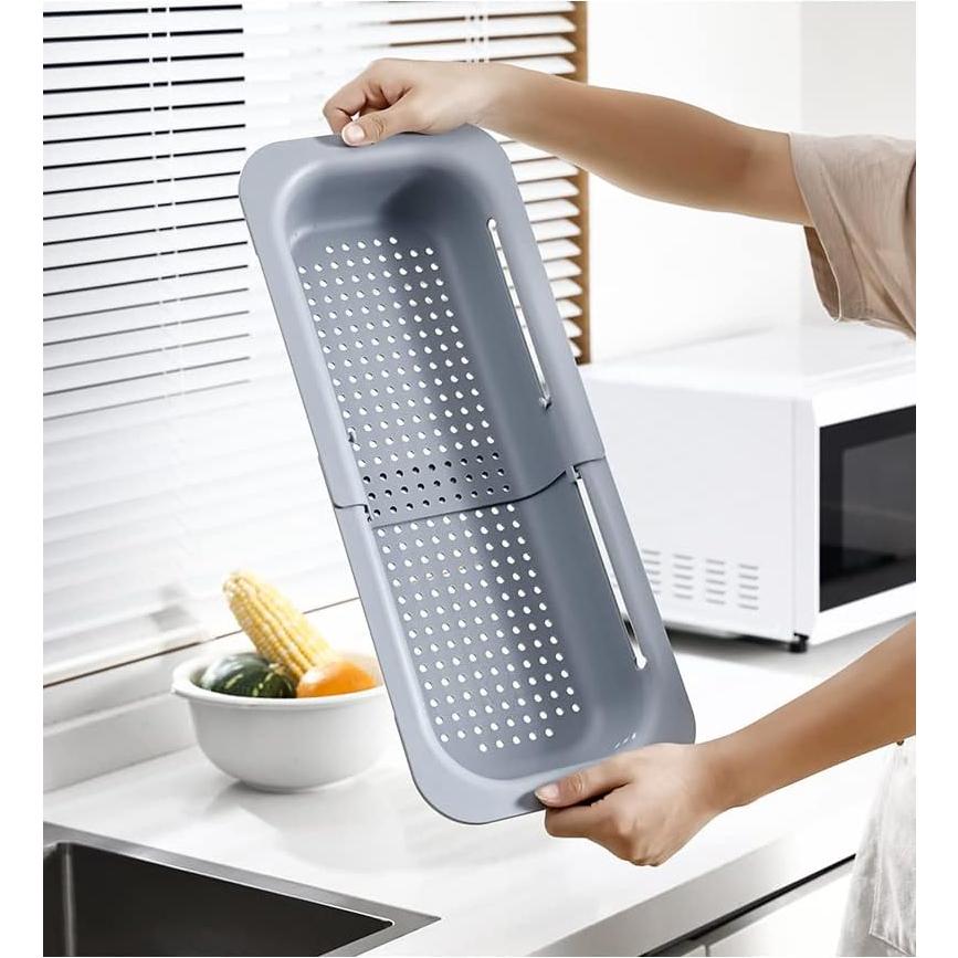 Colador de Cocina Plegable NIWWIN Ajustable Rosa 36-49 cm