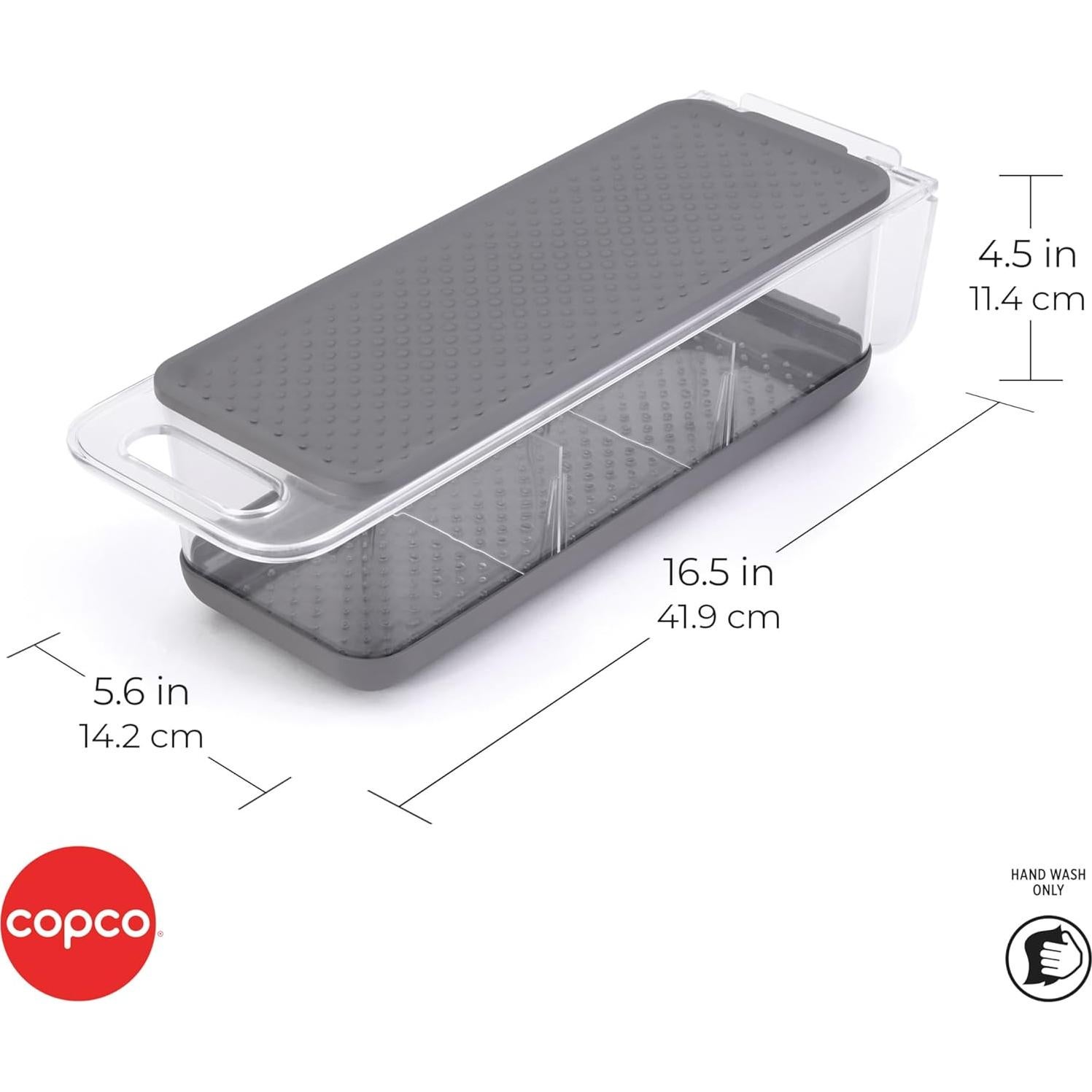Colador sobre fregadero Copco con contenedor y tapa 41.91x14.22 cm