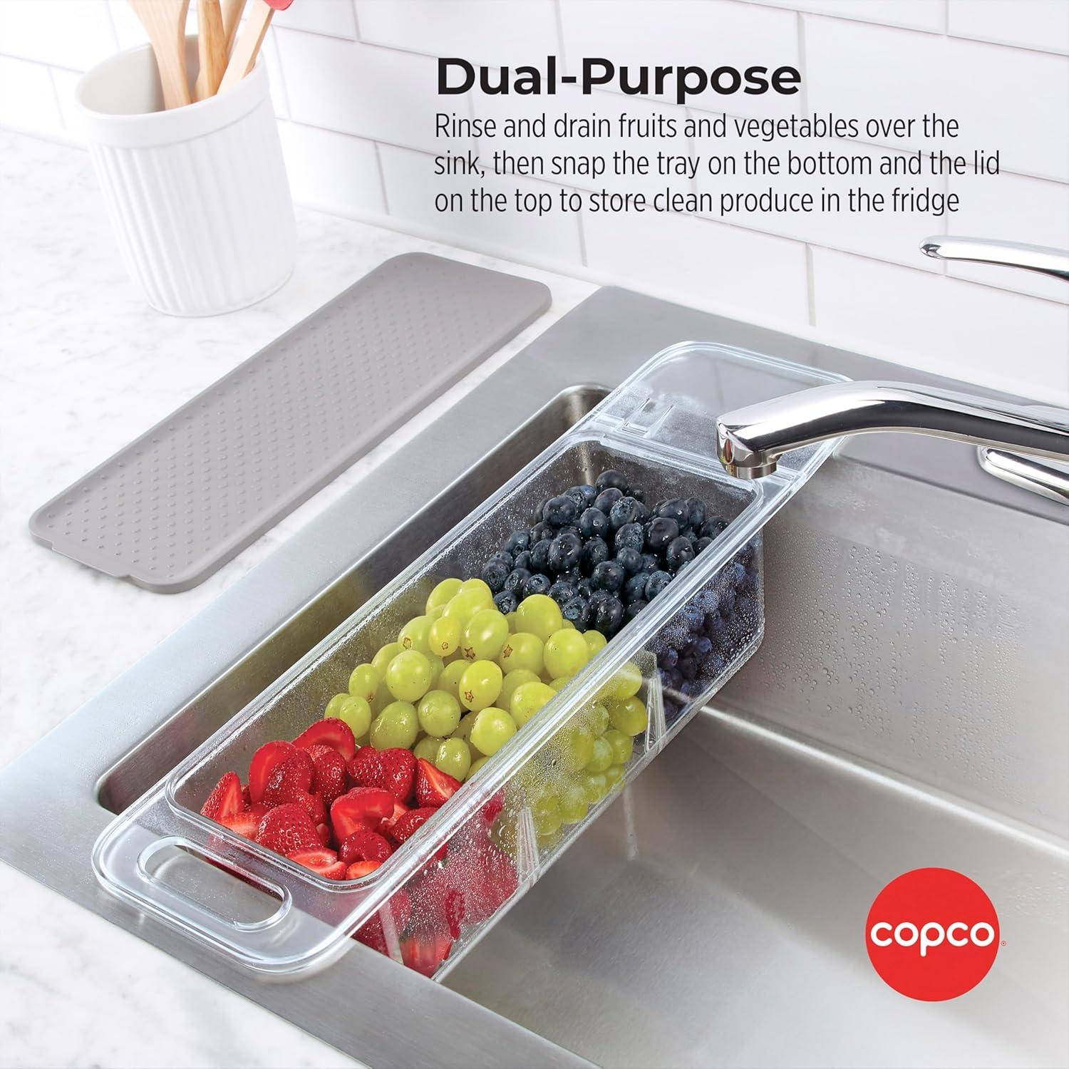 Colador sobre fregadero Copco con contenedor y tapa 41.91x14.22 cm