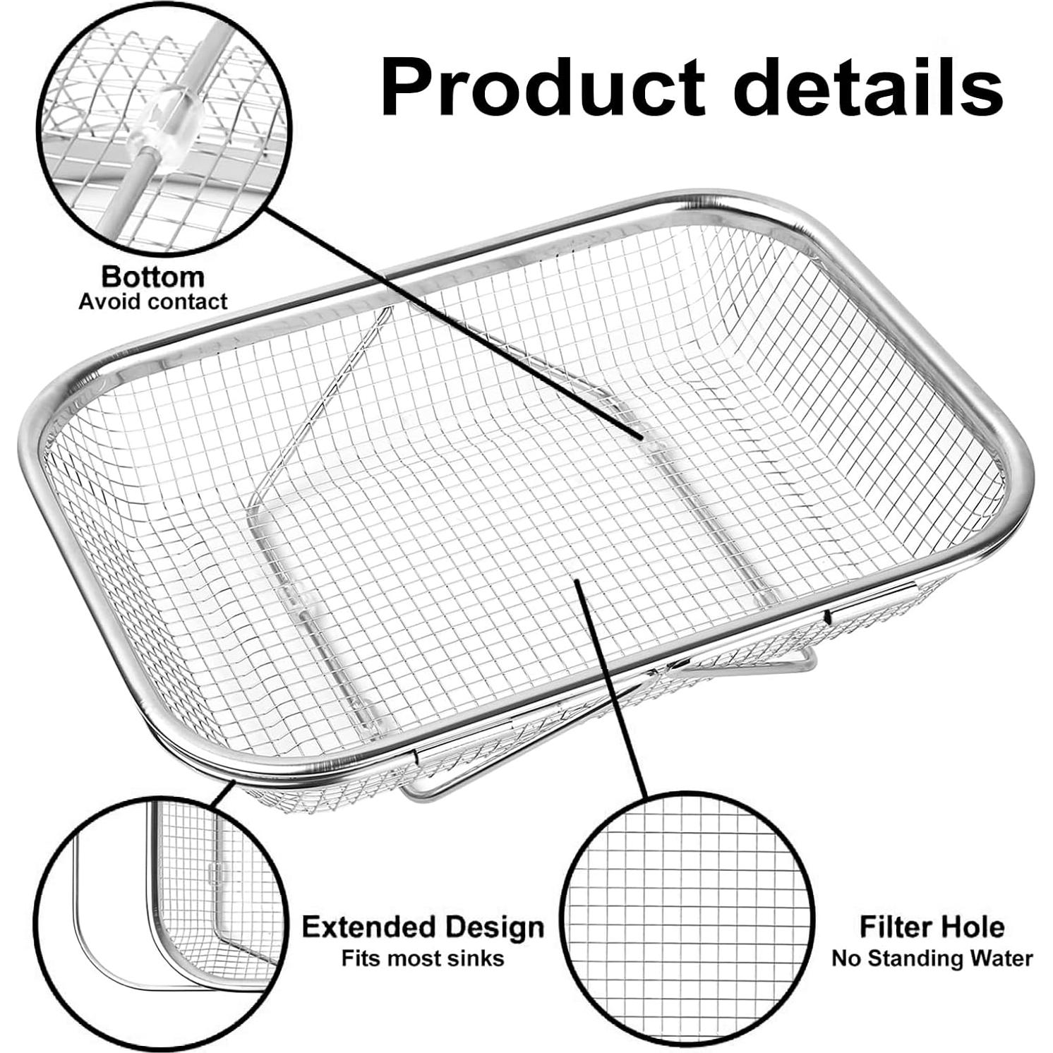 Colador de Fregadero YUNYDSM de Acero Inoxidable 37.2x27cm