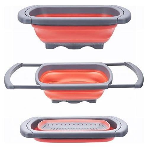 Colador Plegable de Silicona Joystar 5.68L Rojo