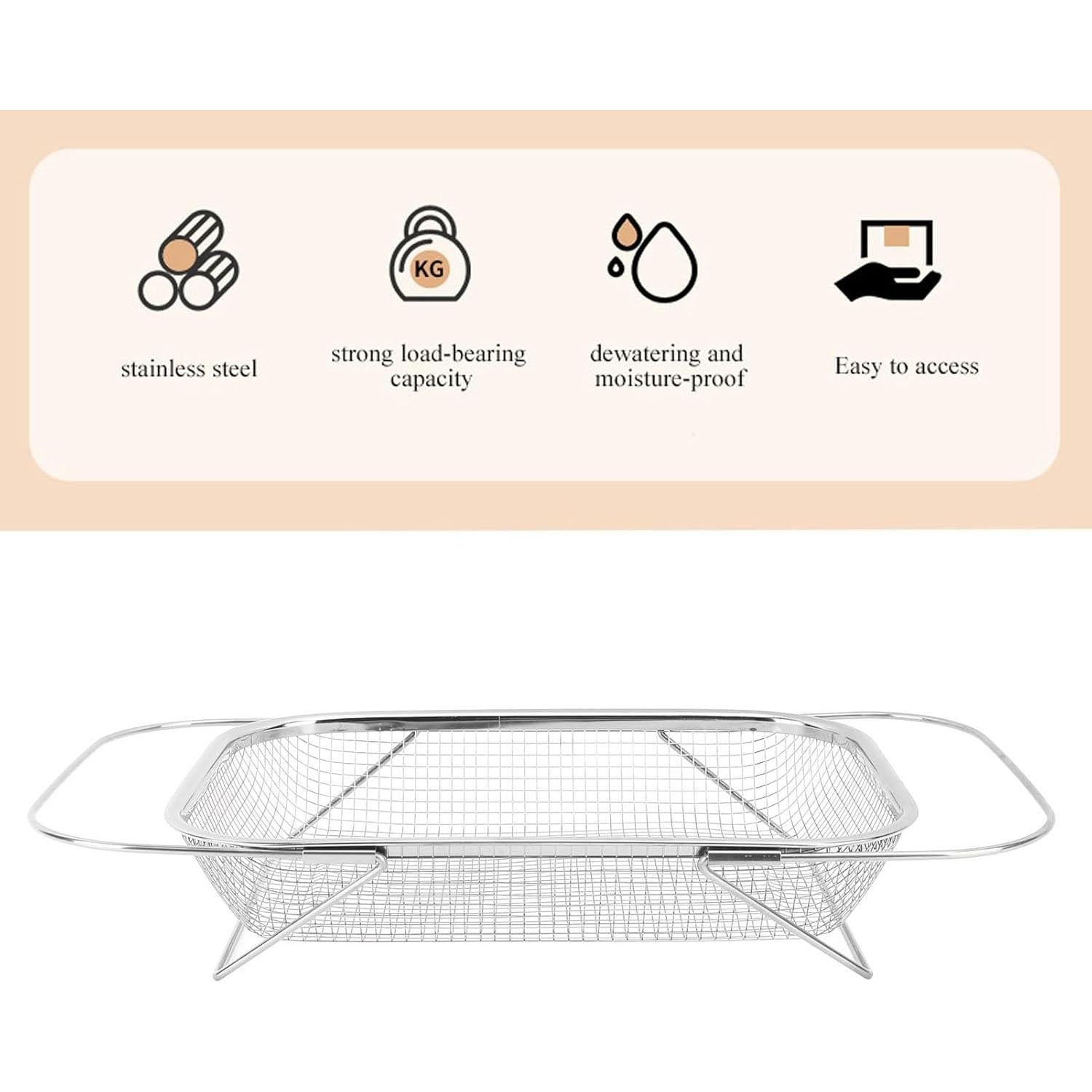 Colador de acero inoxidable Lwuey expandible para fregadero