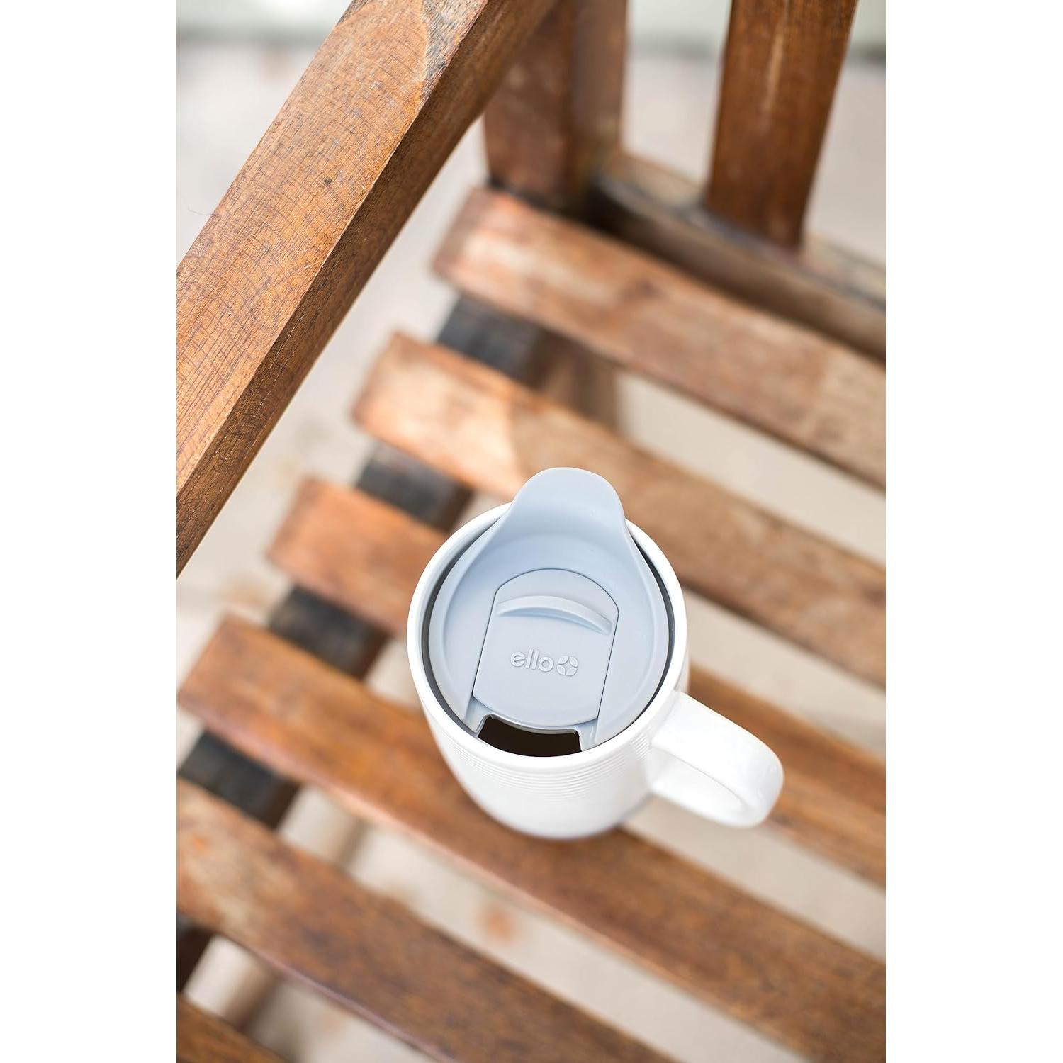 Taza de Viaje Ello Jane Cerámica 530ml Gris Resistente a Salpicaduras