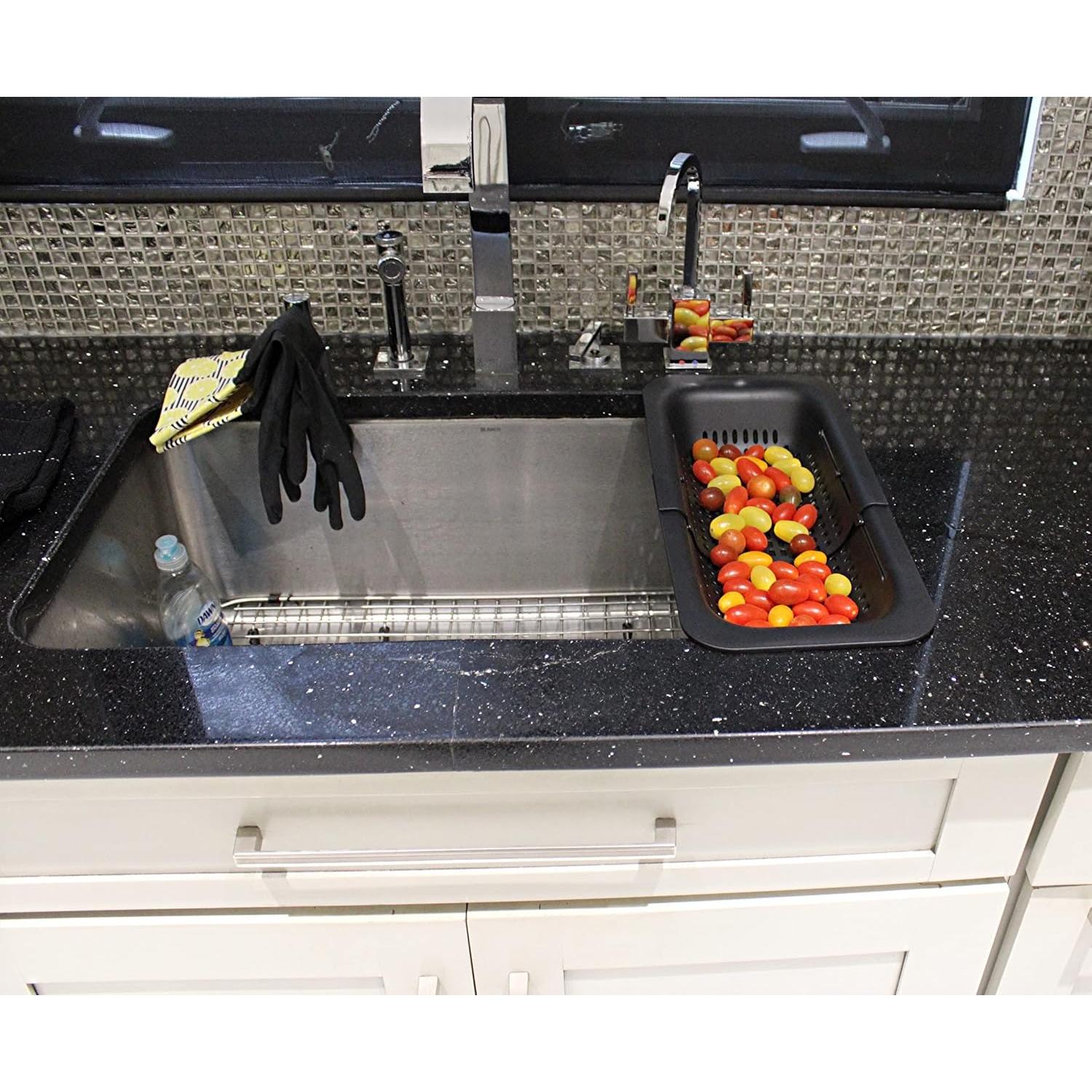 Colador Expandible Dependable 36.2 a 49.5 cm Negro BPA Free