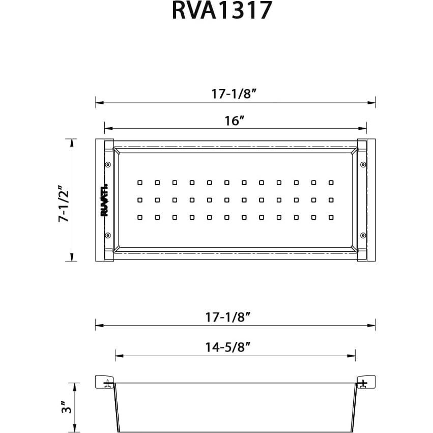 Colador de fregadero Ruvati de acero inoxidable 43.18 cm