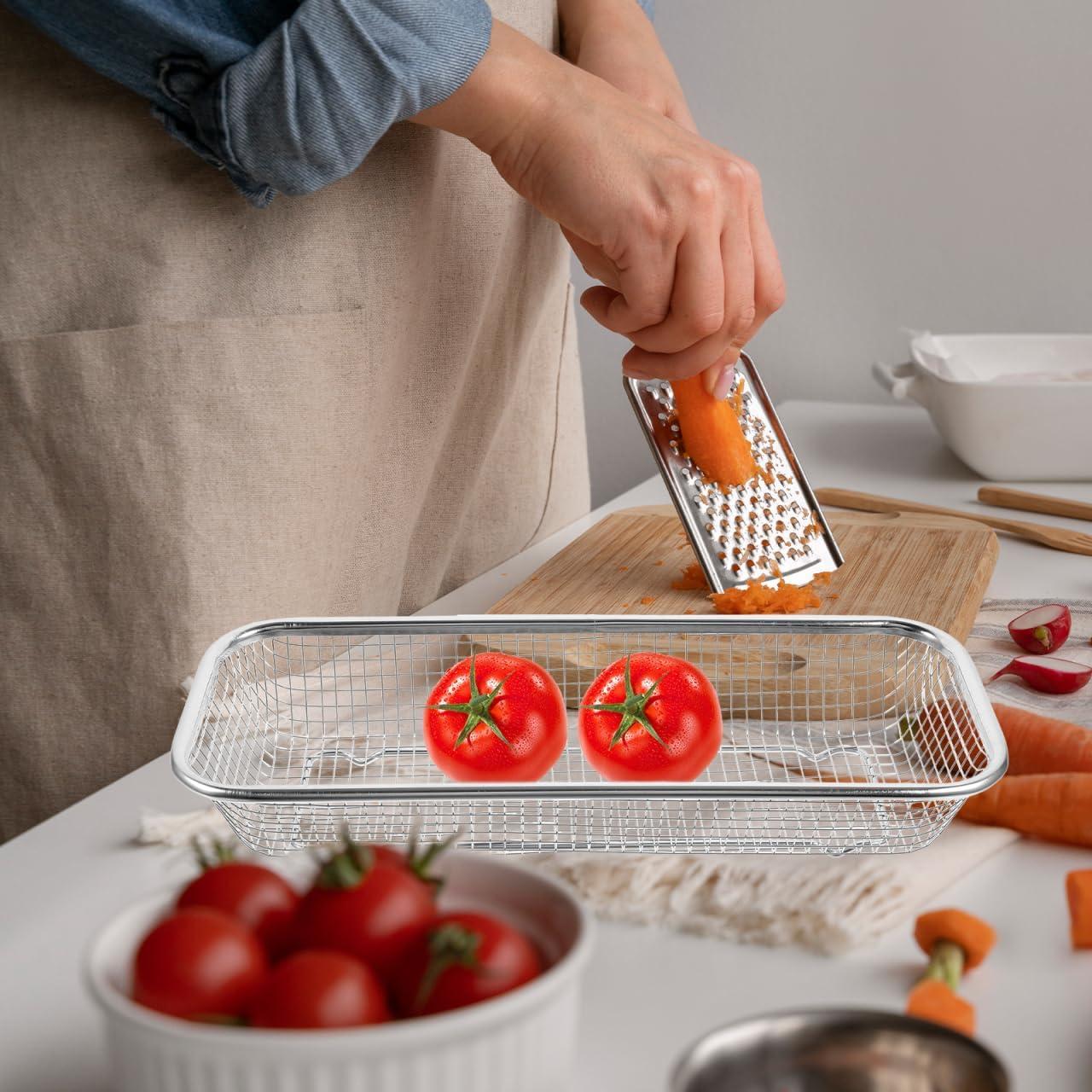 Colador de acero inoxidable Ciieeo 31x12x5.5cm para fregadero