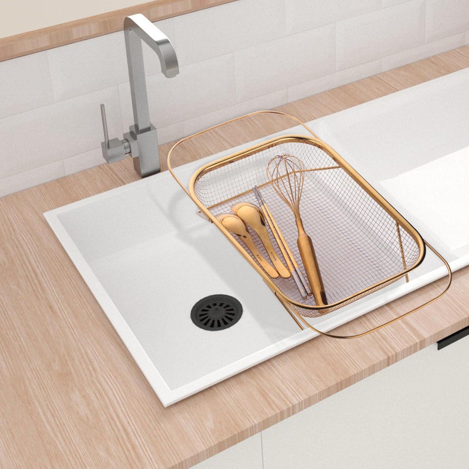 Colador Sobre El Fregadero Estink de Acero Inoxidable 46cm Oro Rosa