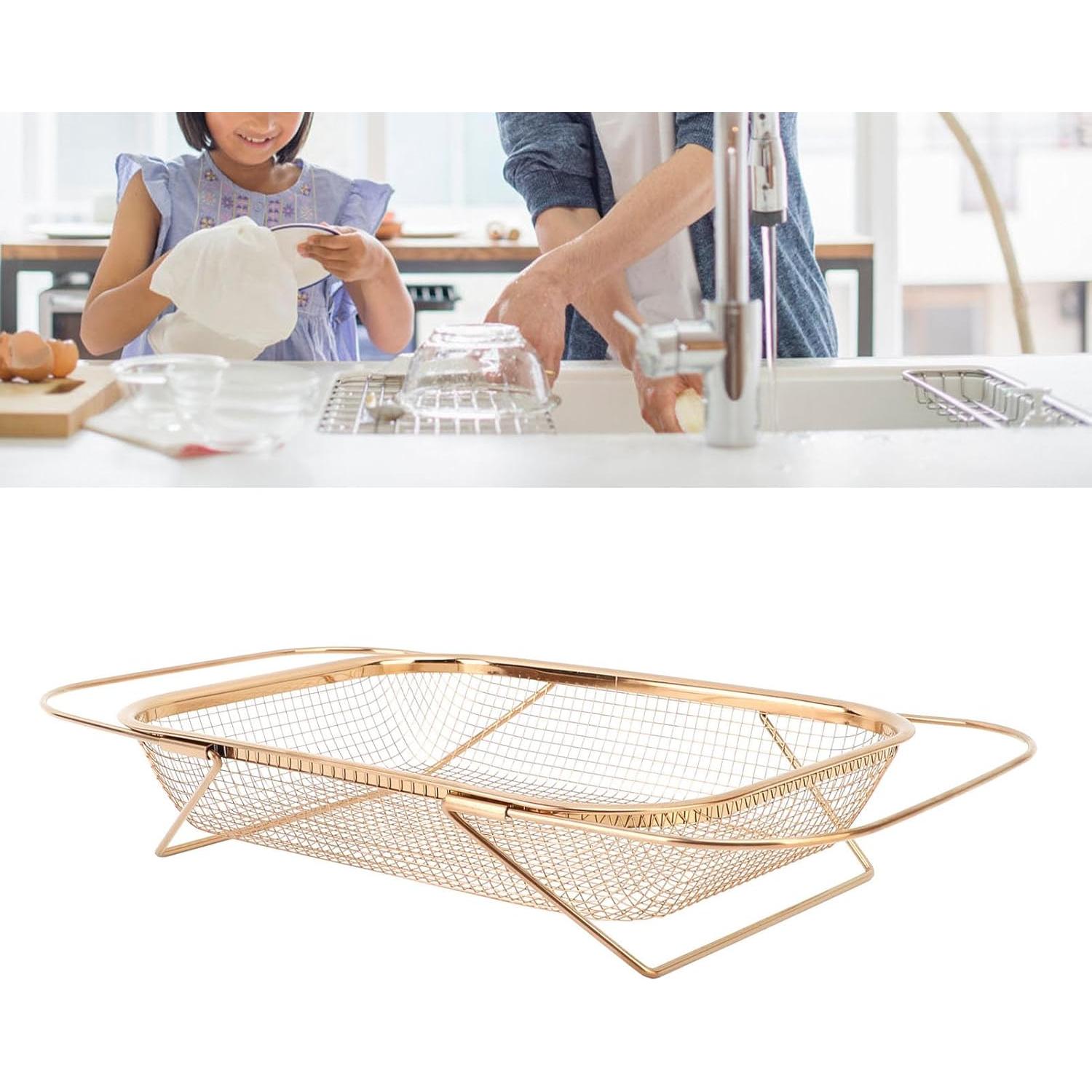 Colador Sobre El Fregadero Estink de Acero Inoxidable 46cm Oro Rosa