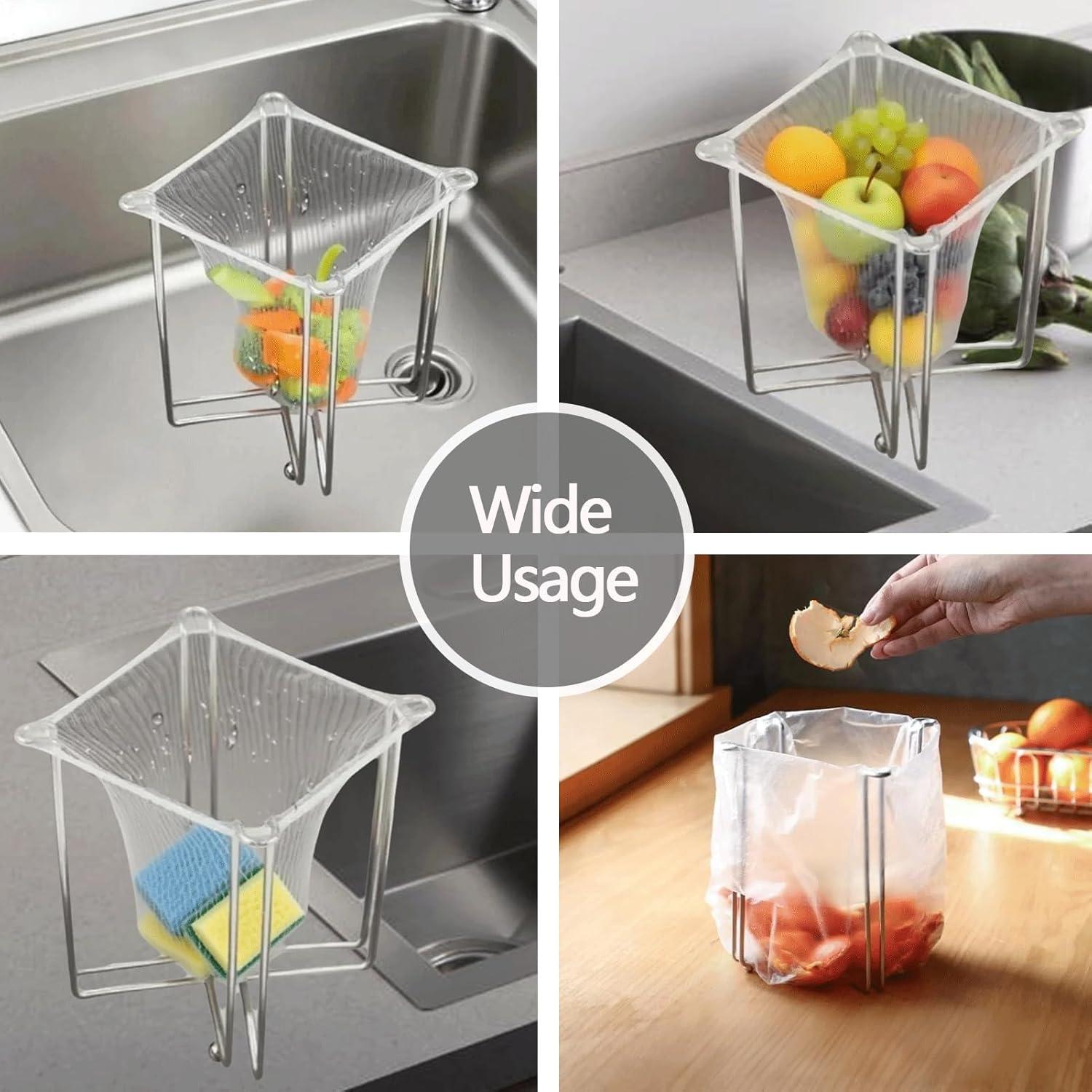 Soporte para colador de fregadero HiBD con 200 bolsas desechables