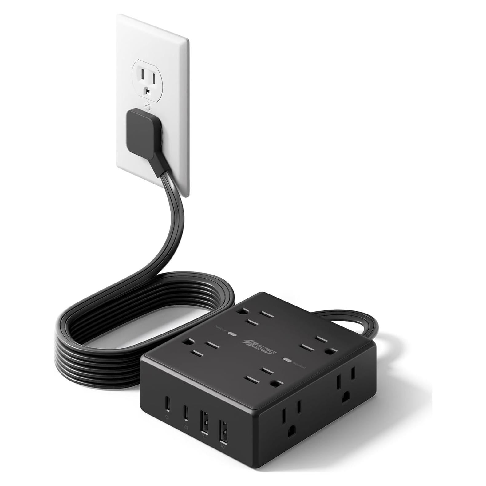 Regleta de Protección 8 Salidas y 4 USB C Superdany 1.83m