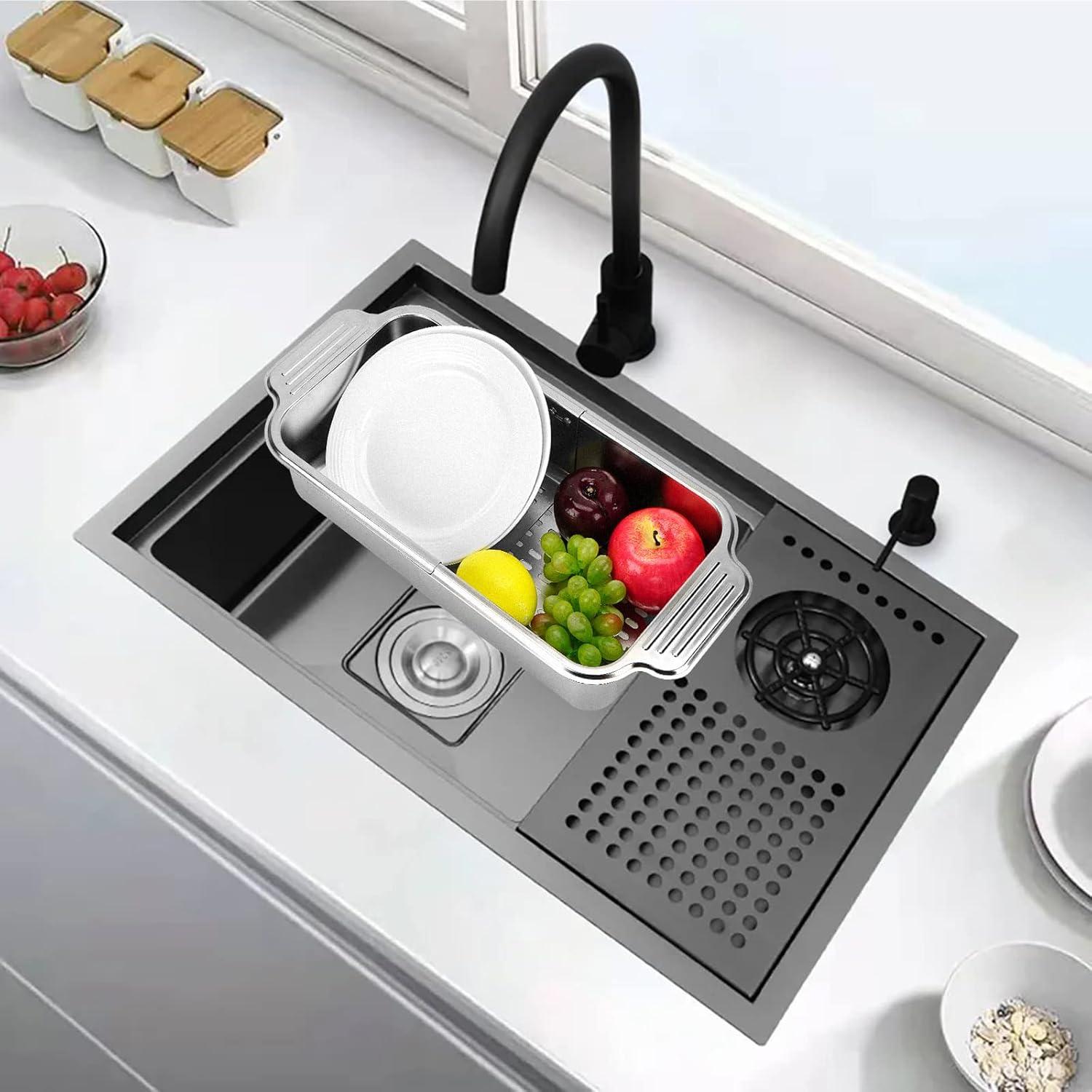 Estante Expandible LUEXBOX para Secar Platos Acero Inoxidable