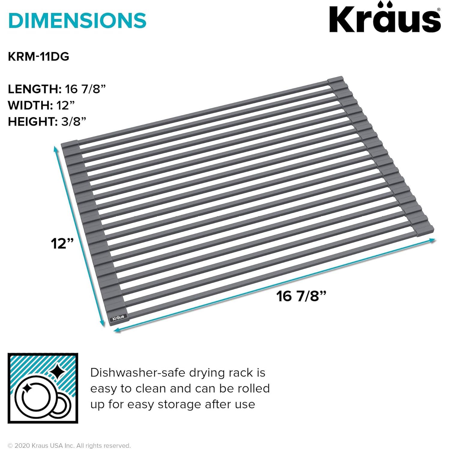 Estante de Secado de Platos KRAUS KRM-11DG Gris Oscuro 42.86x30.48 cm