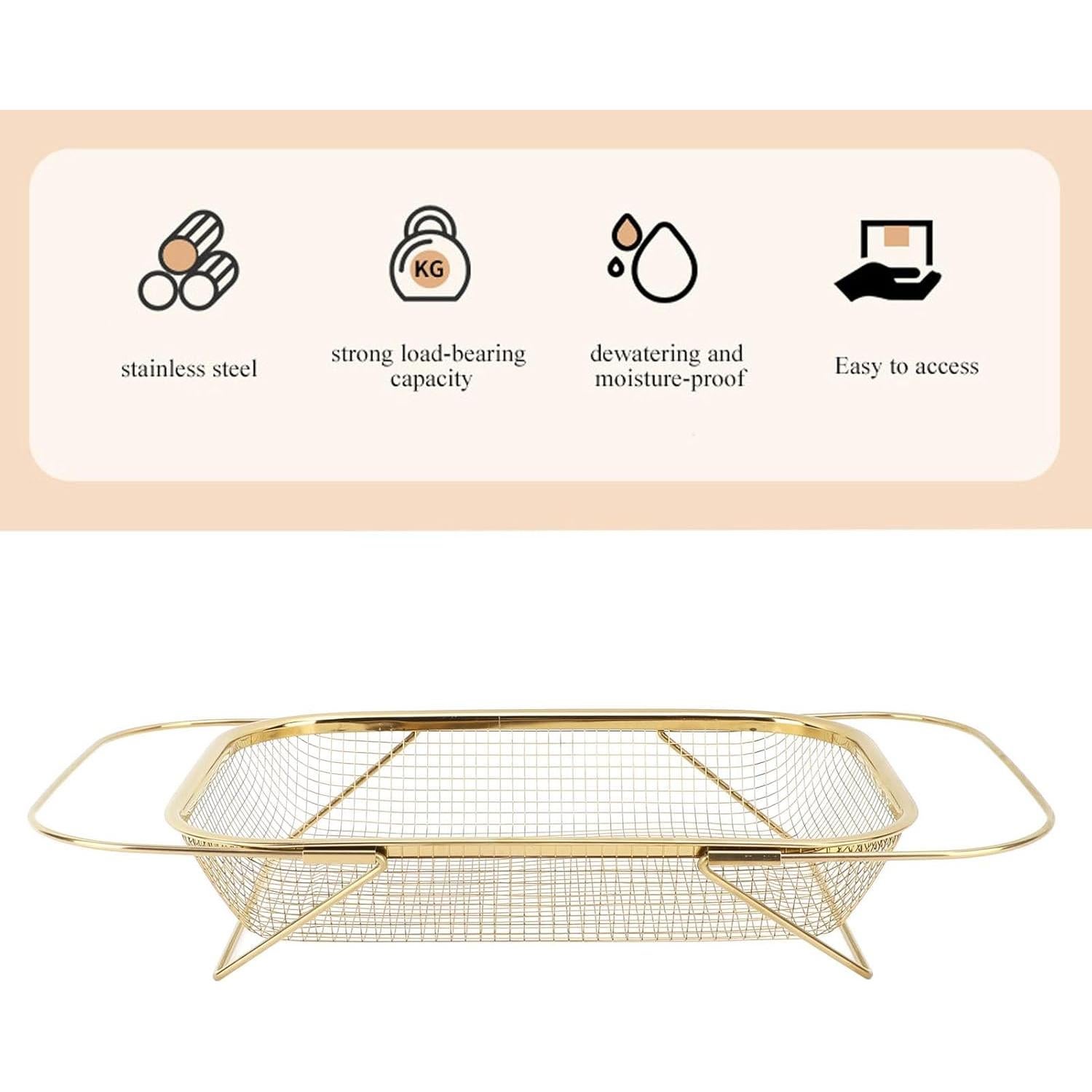 Colador de Fregadero Expandible Acero Inoxidable Pomya 46cm