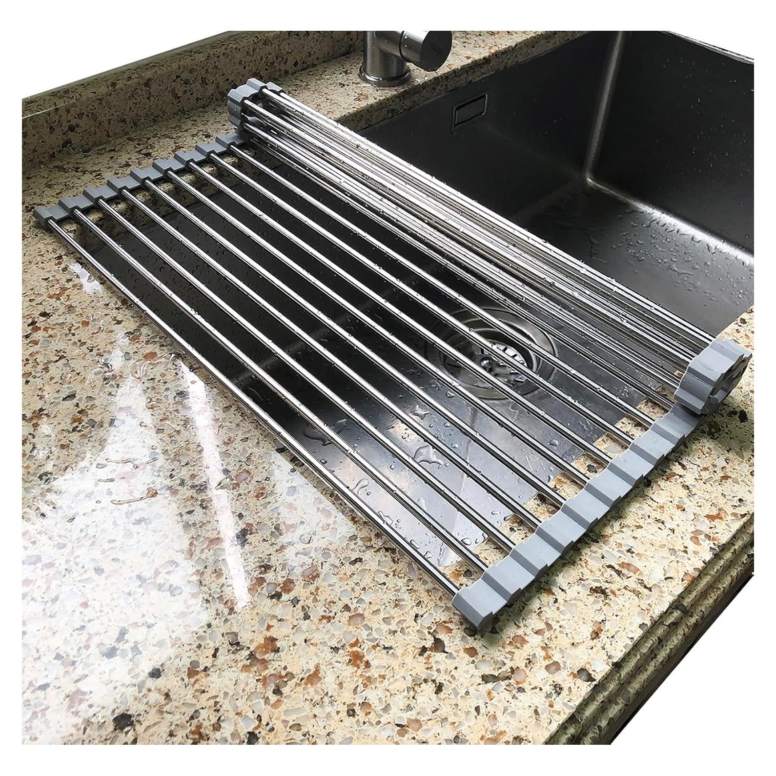 Estante de Secado de Platos Plegable Tomorotec 45.2x39.9cm Acero Inoxidable