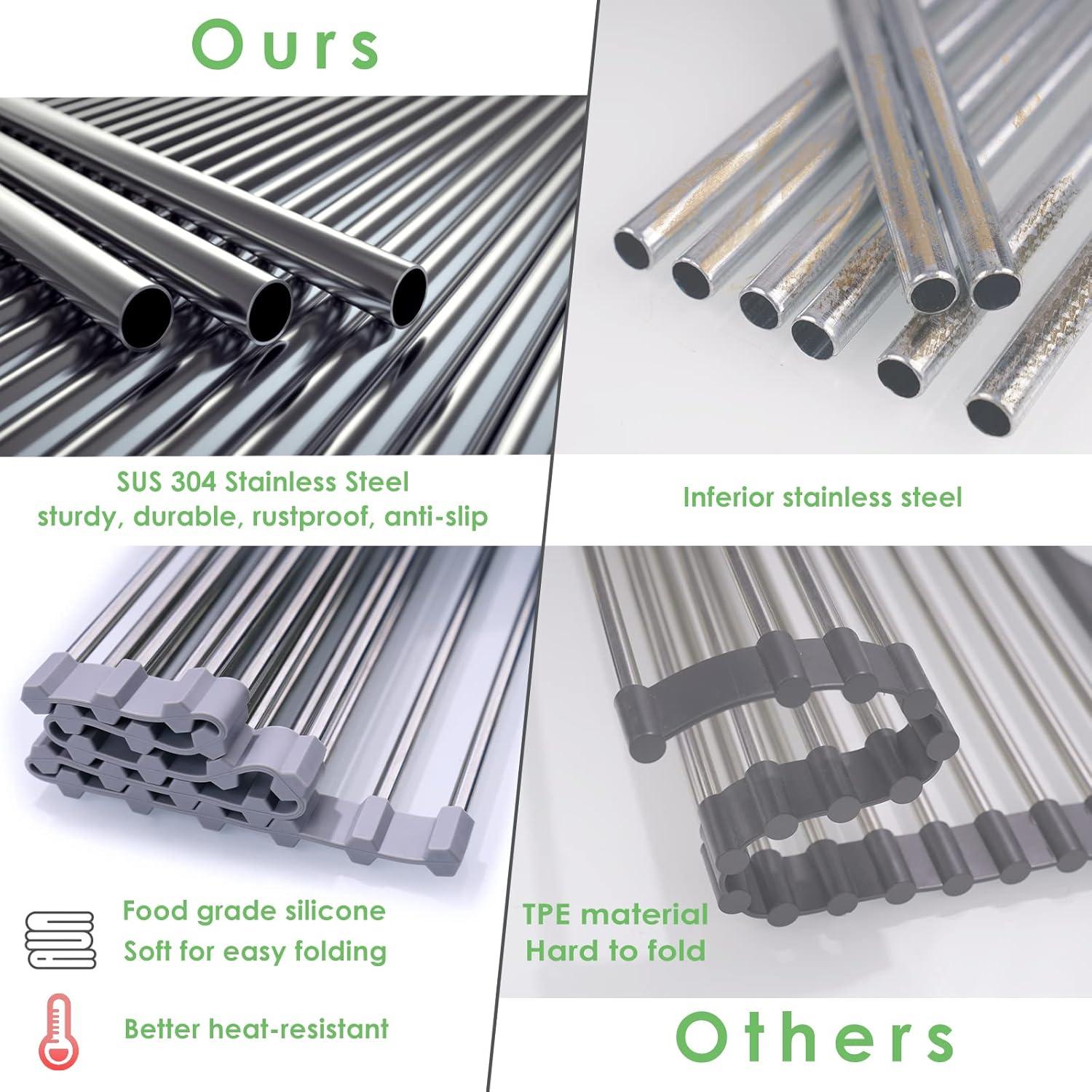 Estante de Secado de Platos Plegable Tomorotec 45.2x39.9cm Acero Inoxidable