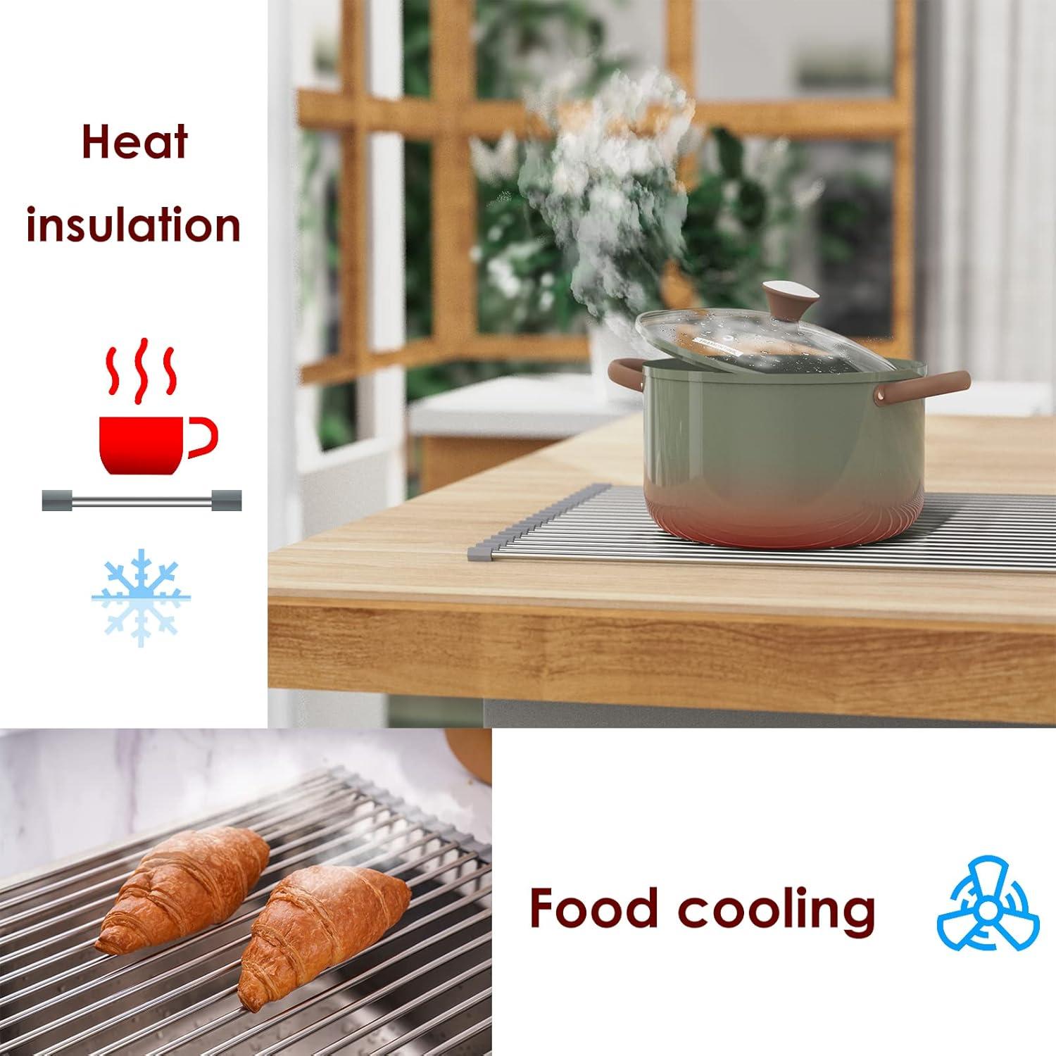 Estante de Secado de Platos Plegable Tomorotec 45.2x39.9cm Acero Inoxidable