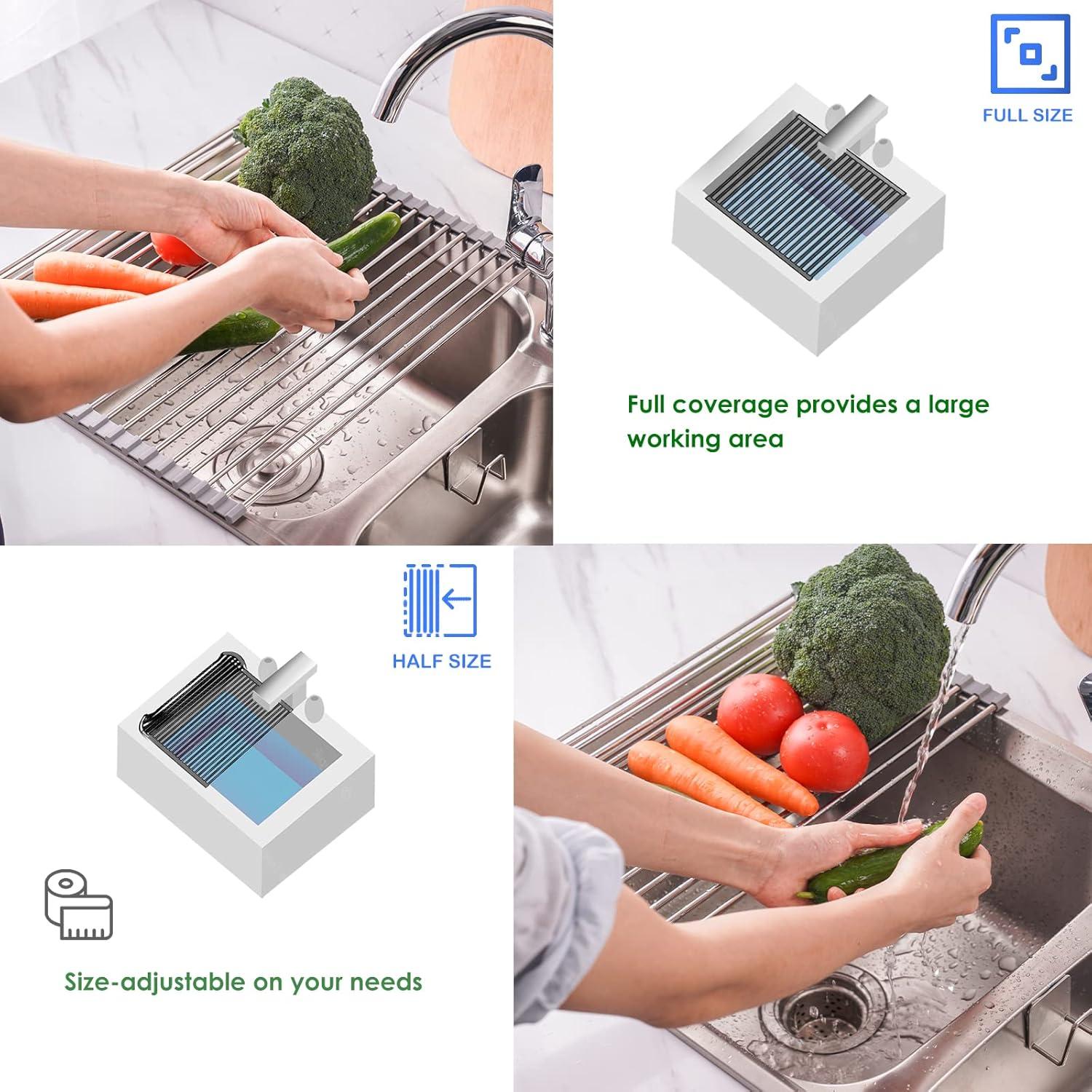 Estante de Secado de Platos Plegable Tomorotec 45.2x39.9cm Acero Inoxidable