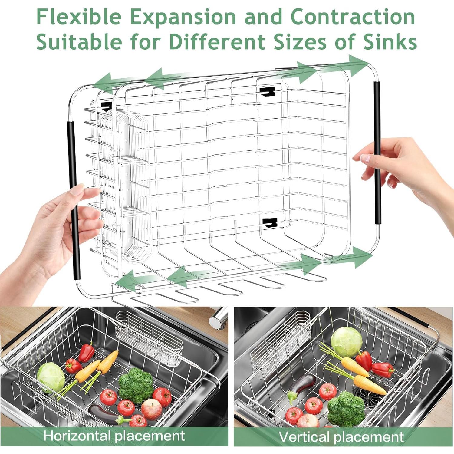 Escurridor de Platos Extensible Fanbsy Acero Inoxidable 38x28 cm