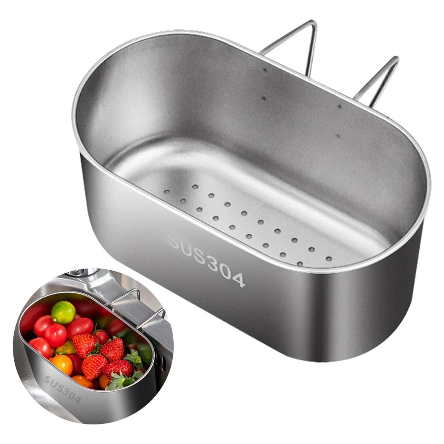 Colador de Drenaje Colgante SYCOOVEN de Acero Inoxidable 19x11cm