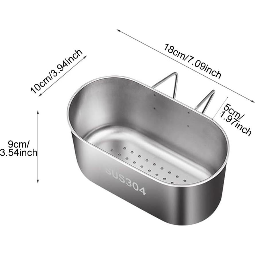 Colador de Drenaje Colgante SYCOOVEN de Acero Inoxidable 19x11cm