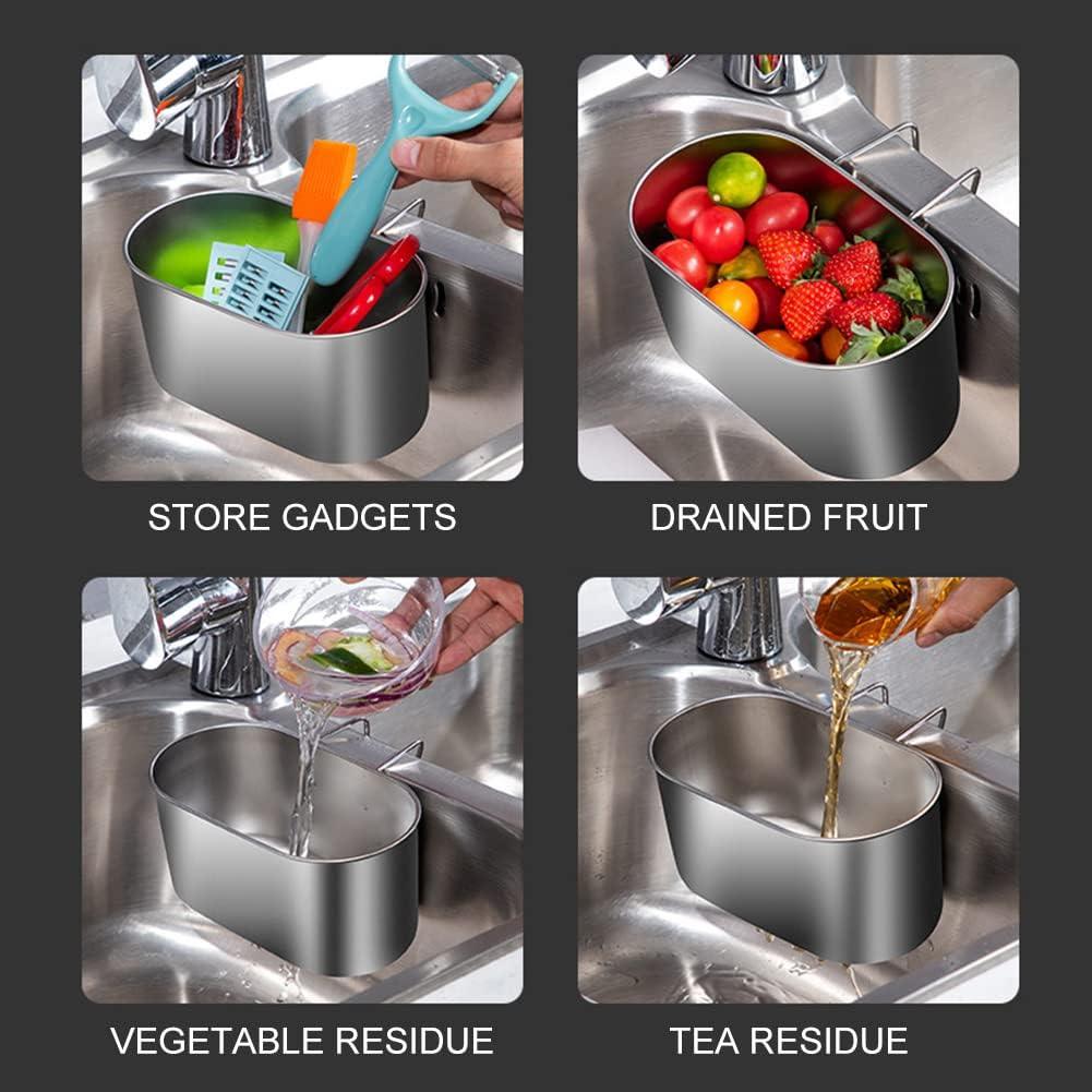 Colador de Drenaje Colgante SYCOOVEN de Acero Inoxidable 19x11cm